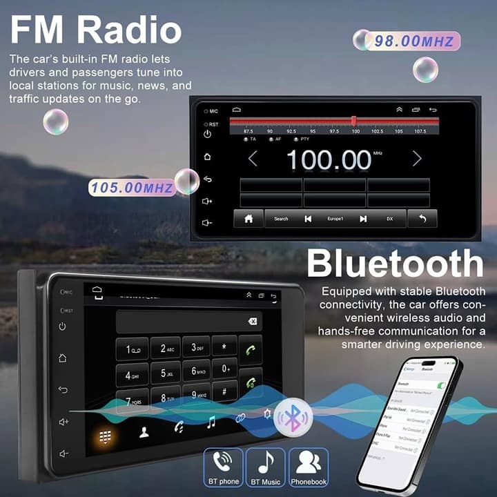 5G WiFi Car Stereo for Toyota 4Runner 03-09 Tundra Sequoia 7" CarPlay Android 13 - Thumbnail 7
