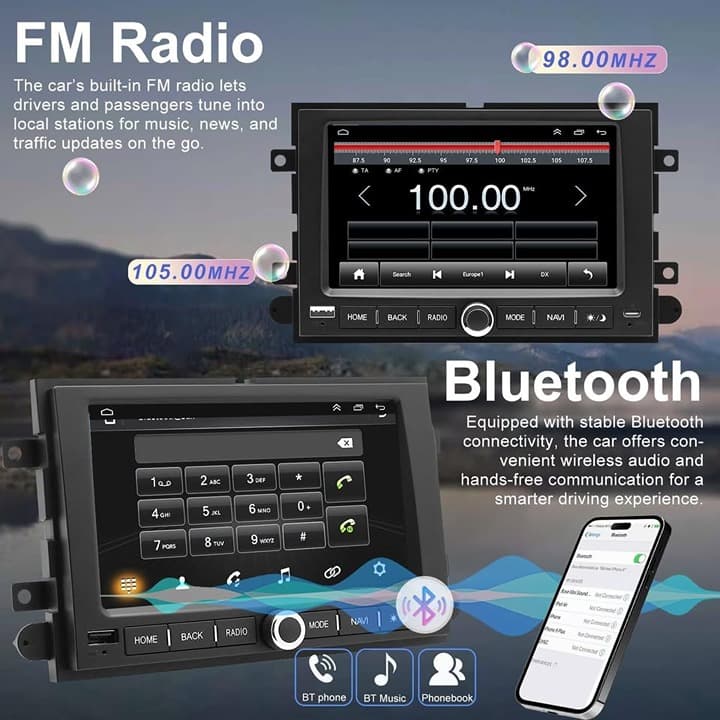 5G WiFi Car Radio Ford F150 04-08 F250 F350 06-16 CarPlay Android Auto GPS - Thumbnail 7