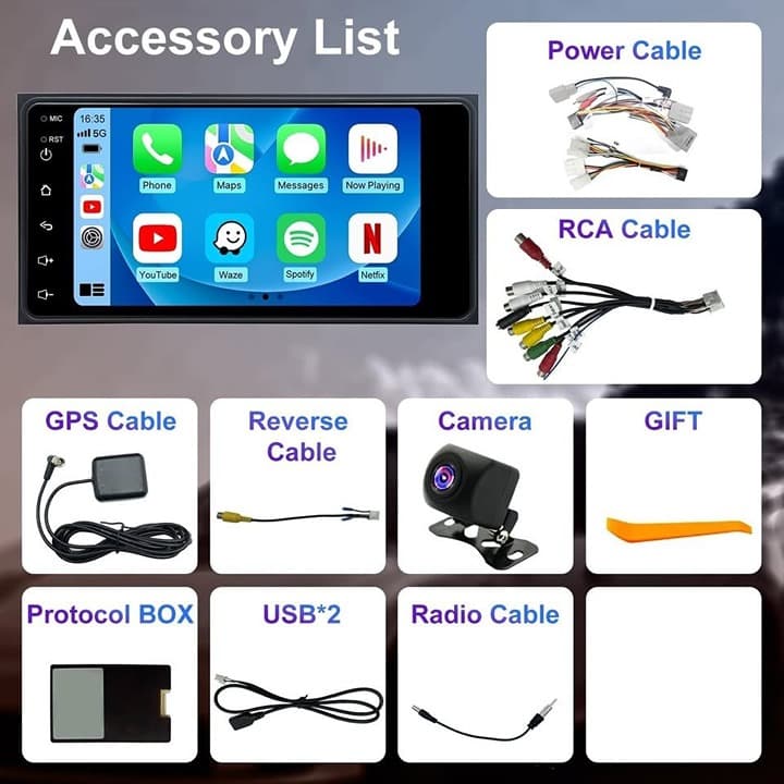 5G WiFi Car Stereo for Toyota 4Runner 03-09 Tundra Sequoia 7" CarPlay Android 13 - Thumbnail 9
