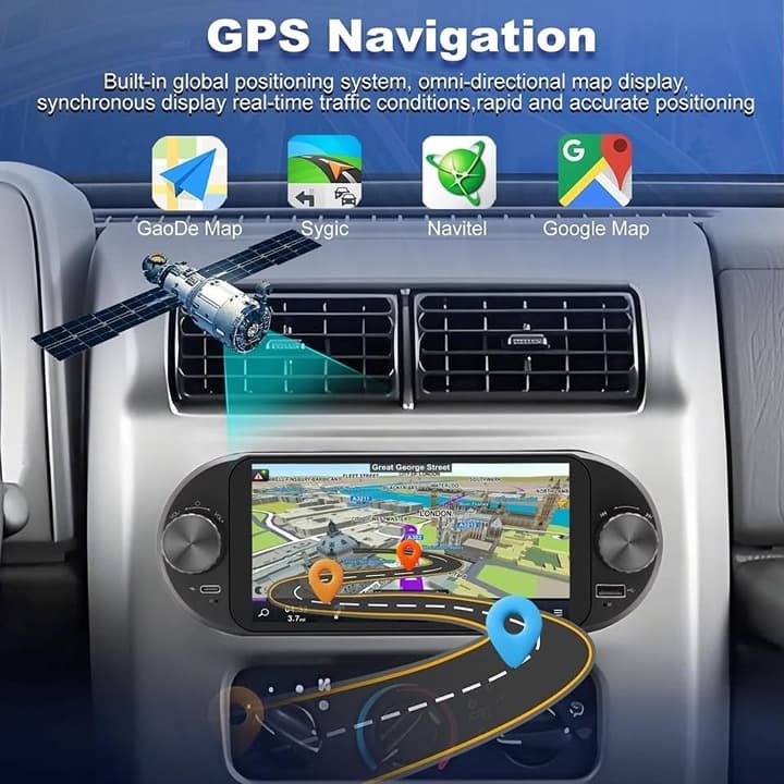 AMEROBO Android 15 Car Radio Wrangler/Ram/Grand Cherokee CarPlay 4+64G 6.6" GPS - Thumbnail 6