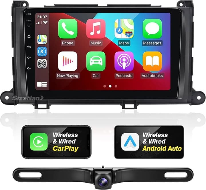 9" Android Car Stereo Navi CarPlay Android Auto for Toyota Sienna 2011-2014 - Thumbnail 4