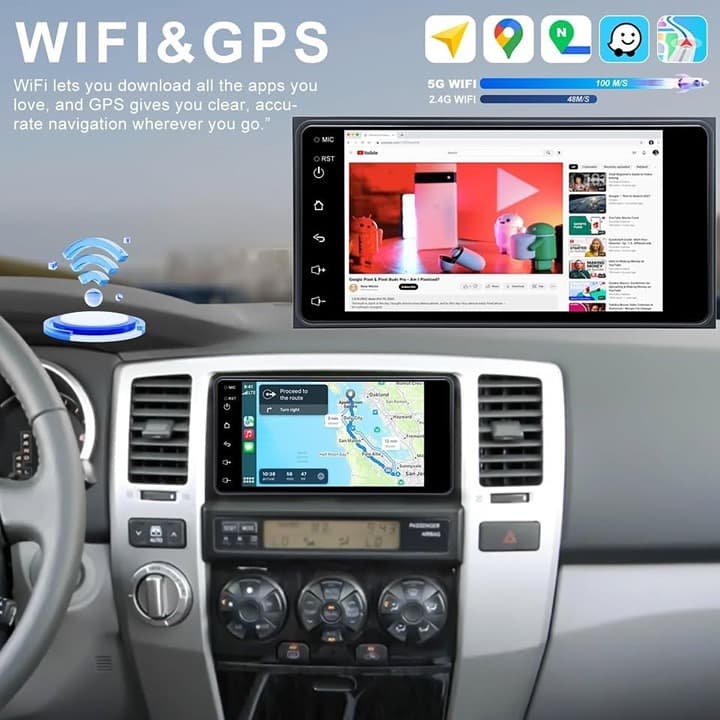 5G WiFi Car Stereo for Toyota 4Runner 03-09 Tundra Sequoia 7" CarPlay Android 13 - Thumbnail 8