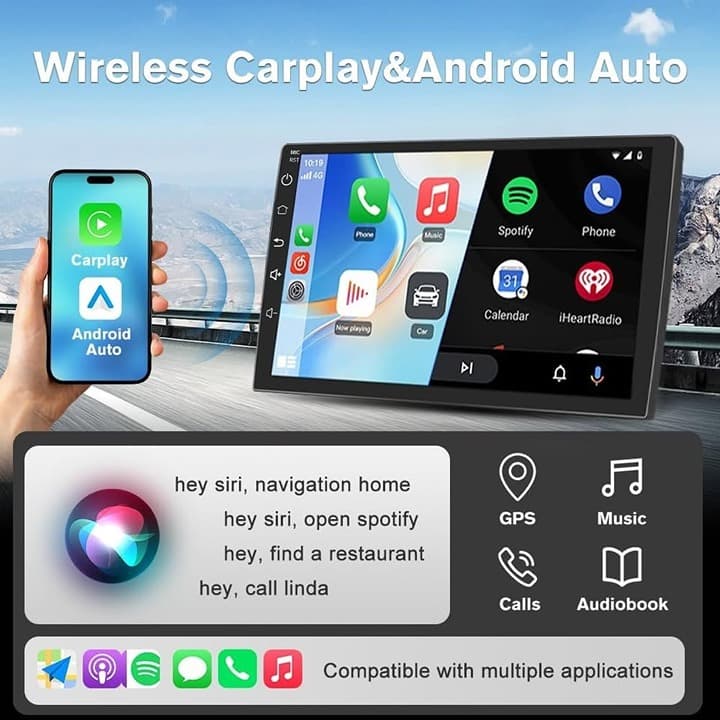 4GB+64GB Android Car Stereo CarPlay GPS BT for Jeep JK 07-18 Dodge Ram 09-12 - Thumbnail 5