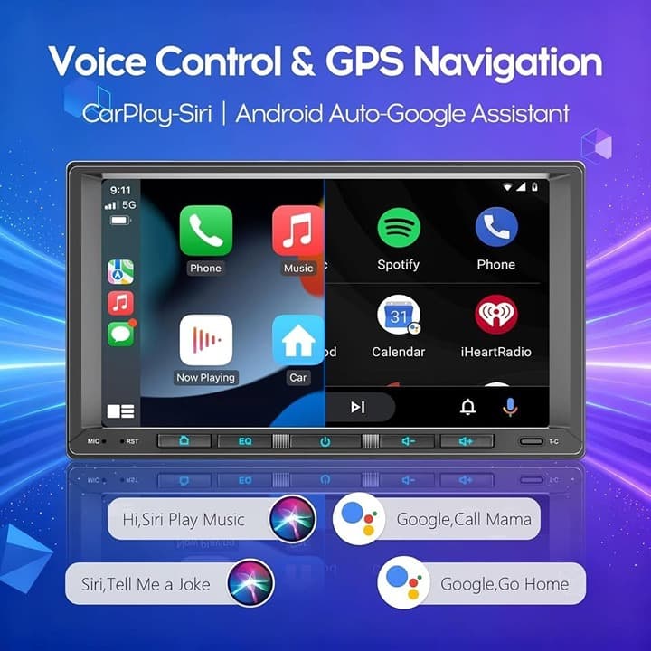 WENMENGDE 7" Android 13 Double DIN Car Stereo 2+32G Wireless CarPlay Android Aut - Thumbnail 5