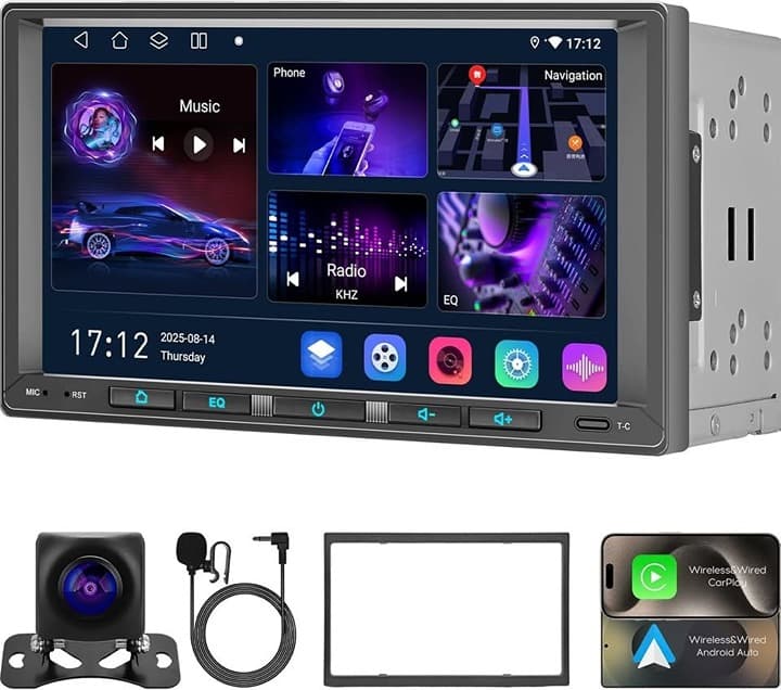 WENMENGDE 7" Android 13 Double DIN Car Stereo 2+32G Wireless CarPlay Android Aut - Thumbnail 3