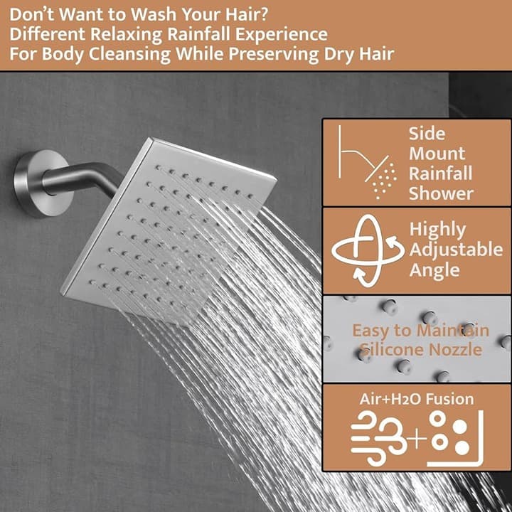 Thermostatic Shower System with 2-in-1 Handheld & Dual Shower Heads - Thumbnail 4