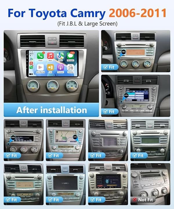 Wadpon 9" Android 13 Car Stereo for Toyota Camry 2006-2011, 8-Core 2G+32G CarPla - Thumbnail 5