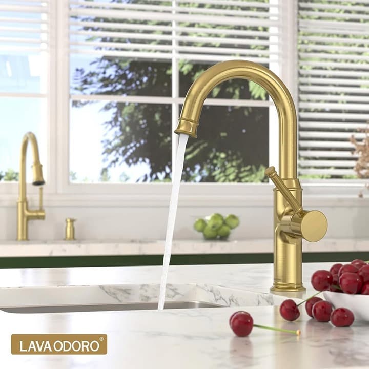 Lava Odoro Gold Bar Sink Faucet KBF201-SG - Thumbnail 4