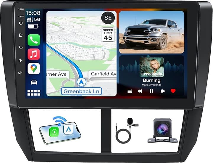 Subaru Forester Impreza WRX 08-12 Android 9" IPS CarPlay GPS WiFi BT Stereo 32G - Thumbnail 4