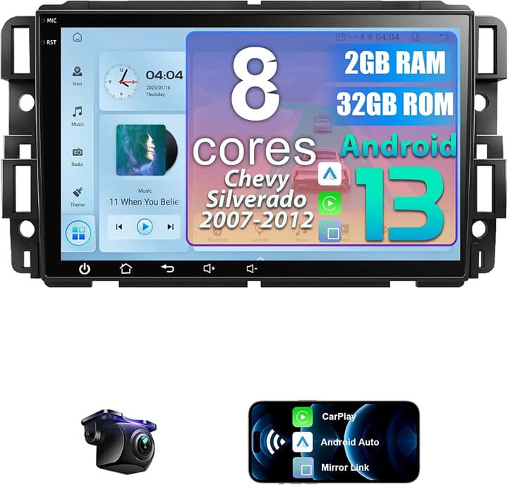 Android 13 8-Core 8" Car Stereo for Chevy Silverado/GMC Sierra/Buick Enclave - Thumbnail 9