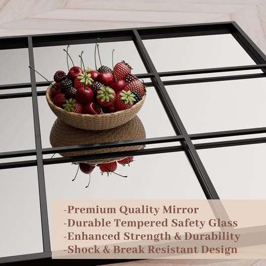 Bimno 30 x 40 Inch Farmhouse Window Pane Mirror - Thumbnail 4