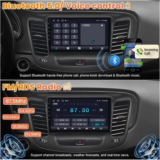 AWESAFE 9" Android 13 Touch Car Stereo for Chrysler 200/200C 2015–2017 with CarP - Thumbnail 4