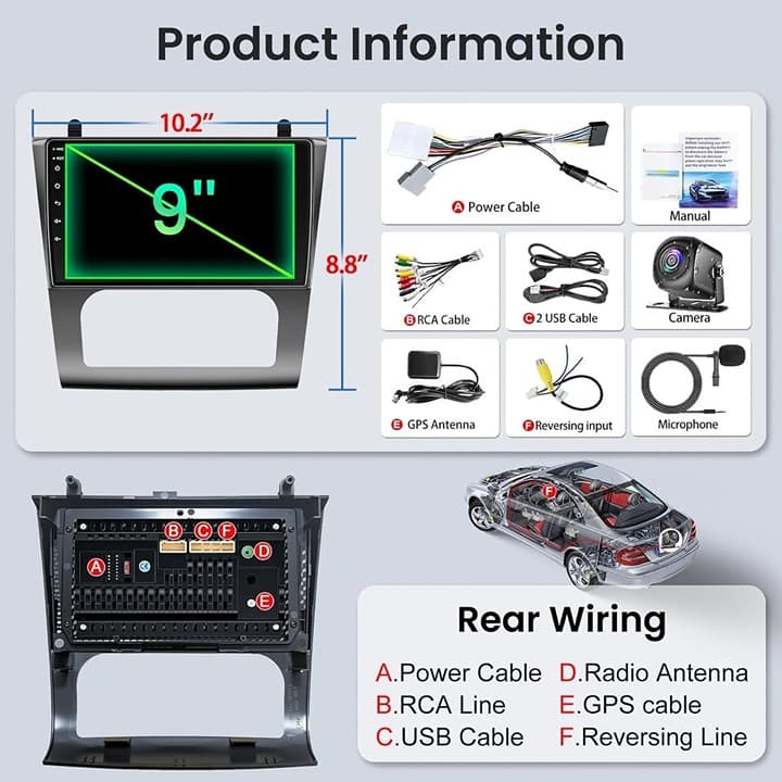 Nissan Altima 2008-2012 Car Stereo, 9" Touchscreen, Wireless CarPlay - Thumbnail 6