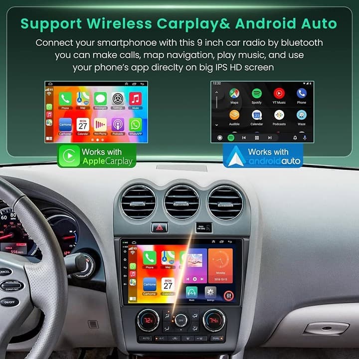 Nissan Altima 2008-2012 Car Stereo, 9" Touchscreen, Wireless CarPlay - Thumbnail 5