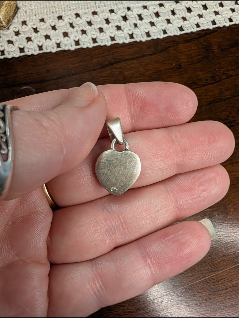 Dainty Santa Maria Turquoise Heart Pendant - Sterling Silver - Thumbnail 4