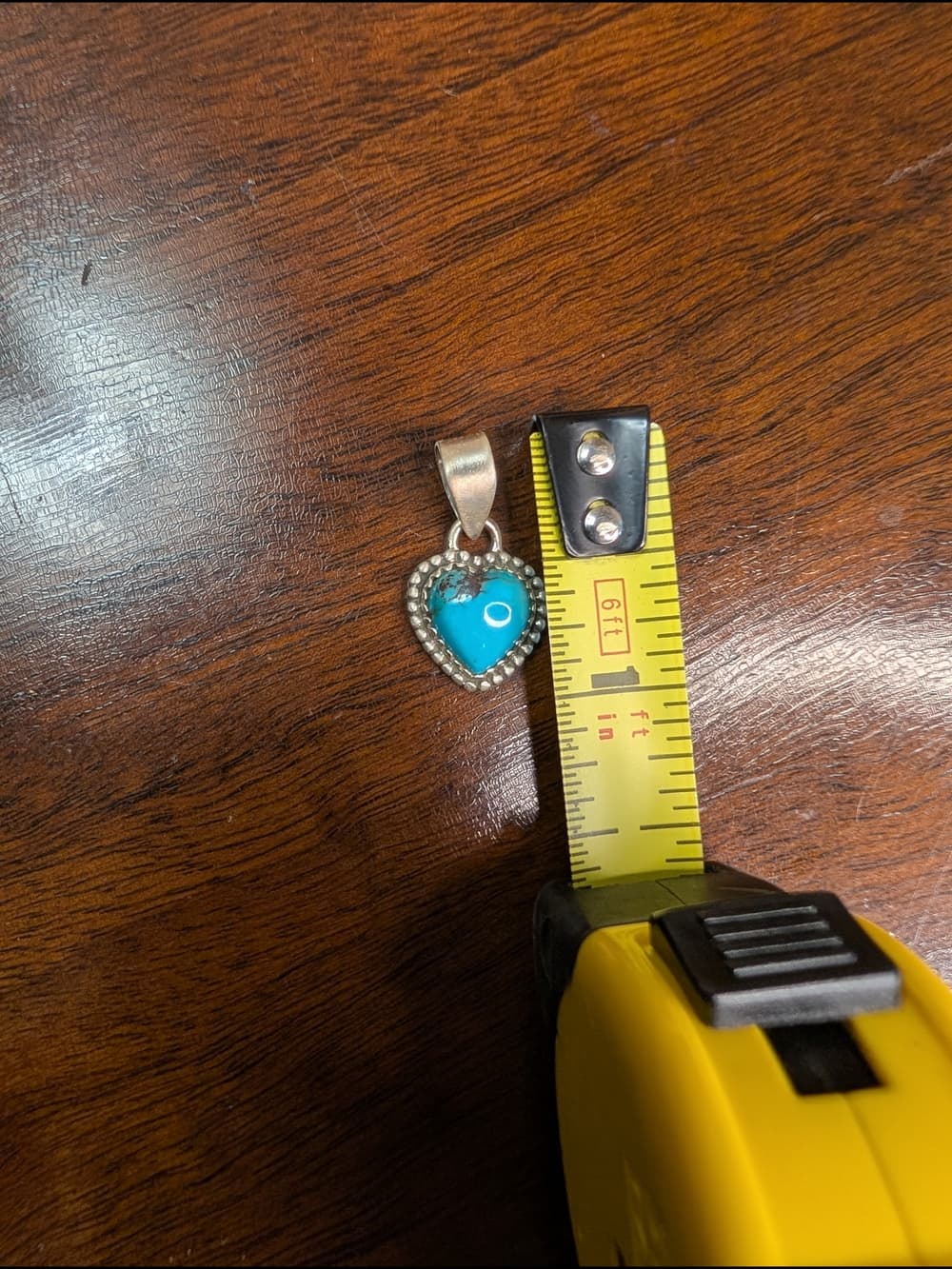 Dainty Santa Maria Turquoise Heart Pendant - Sterling Silver - Thumbnail 6
