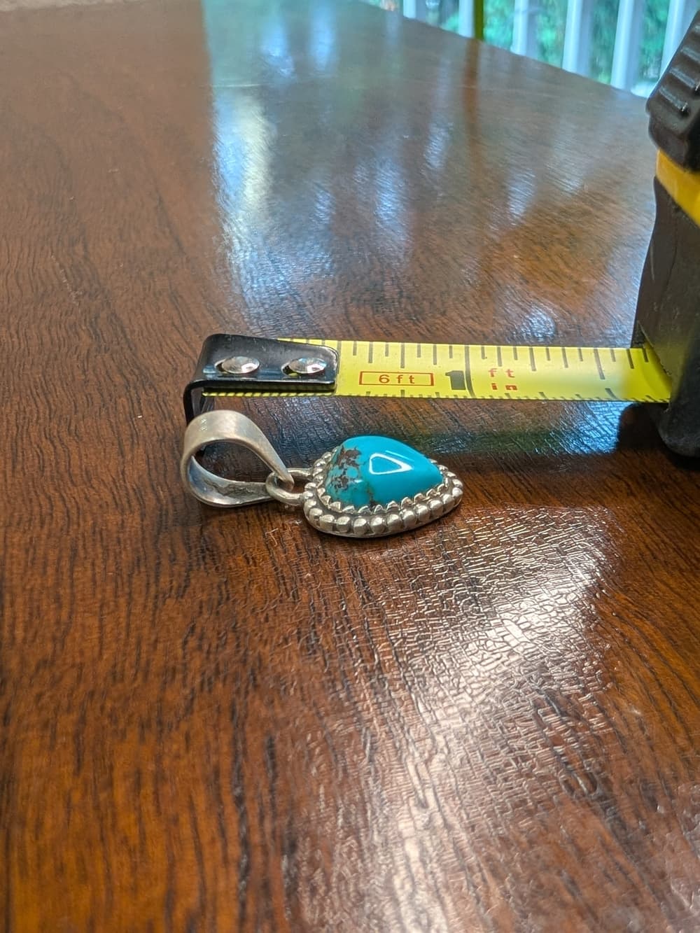 Dainty Santa Maria Turquoise Heart Pendant - Sterling Silver - Thumbnail 7