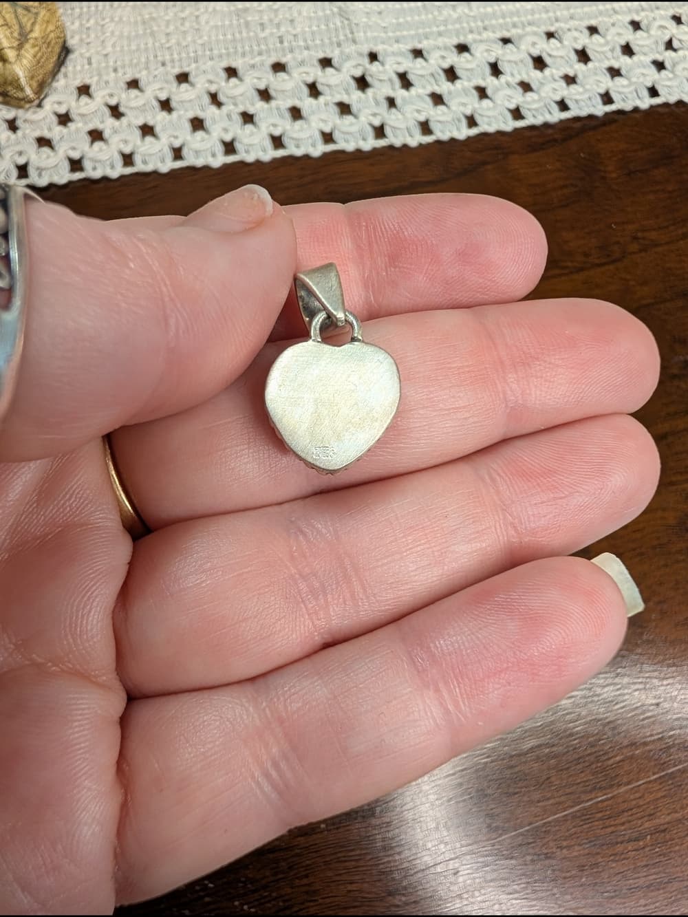 Dainty Santa Maria Turquoise Heart Pendant - Sterling Silver - Thumbnail 5