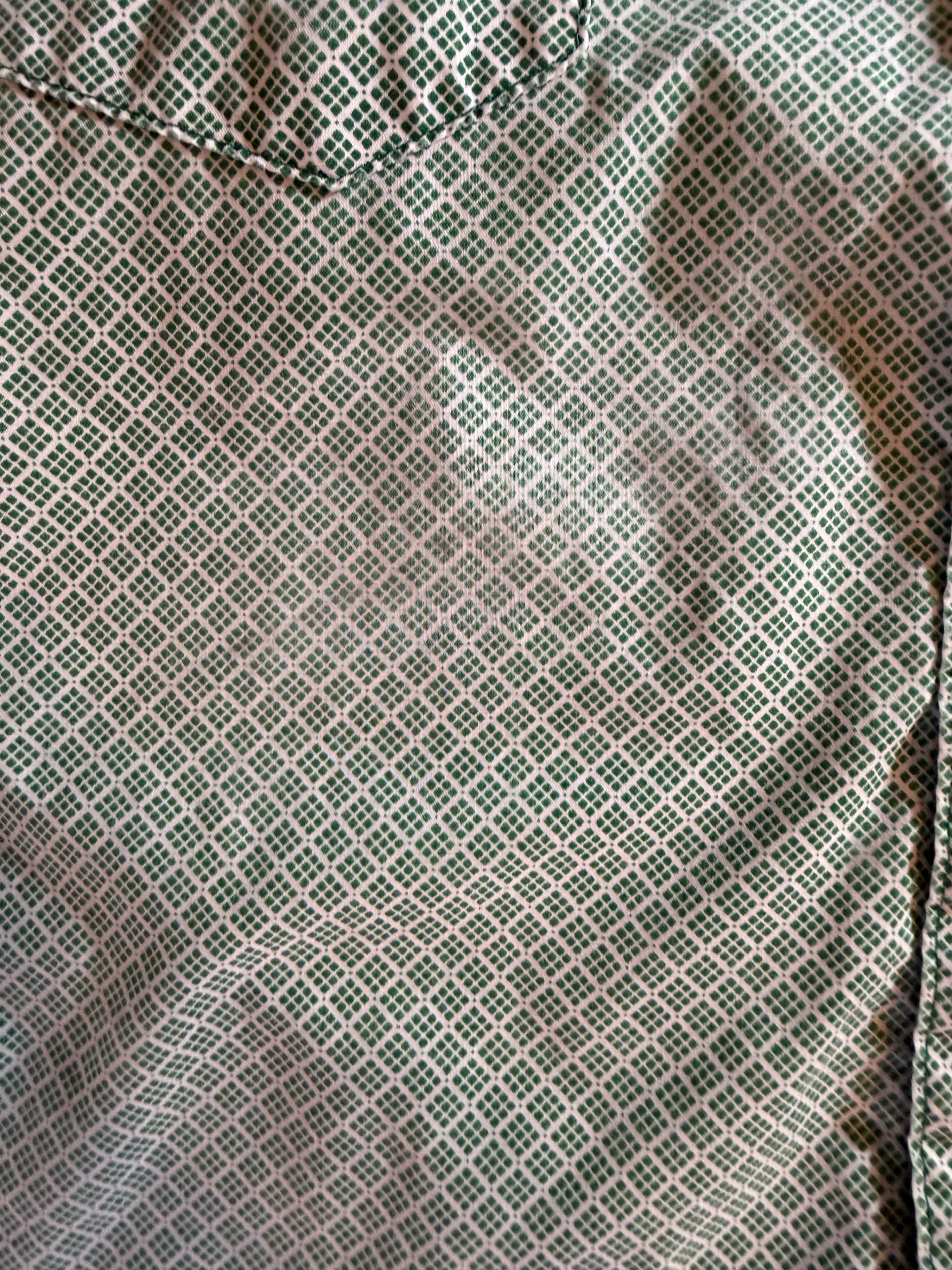 Wrangler Wrancher Green Pearl Snap Western Shirt Short Sleeve M - Thumbnail 5