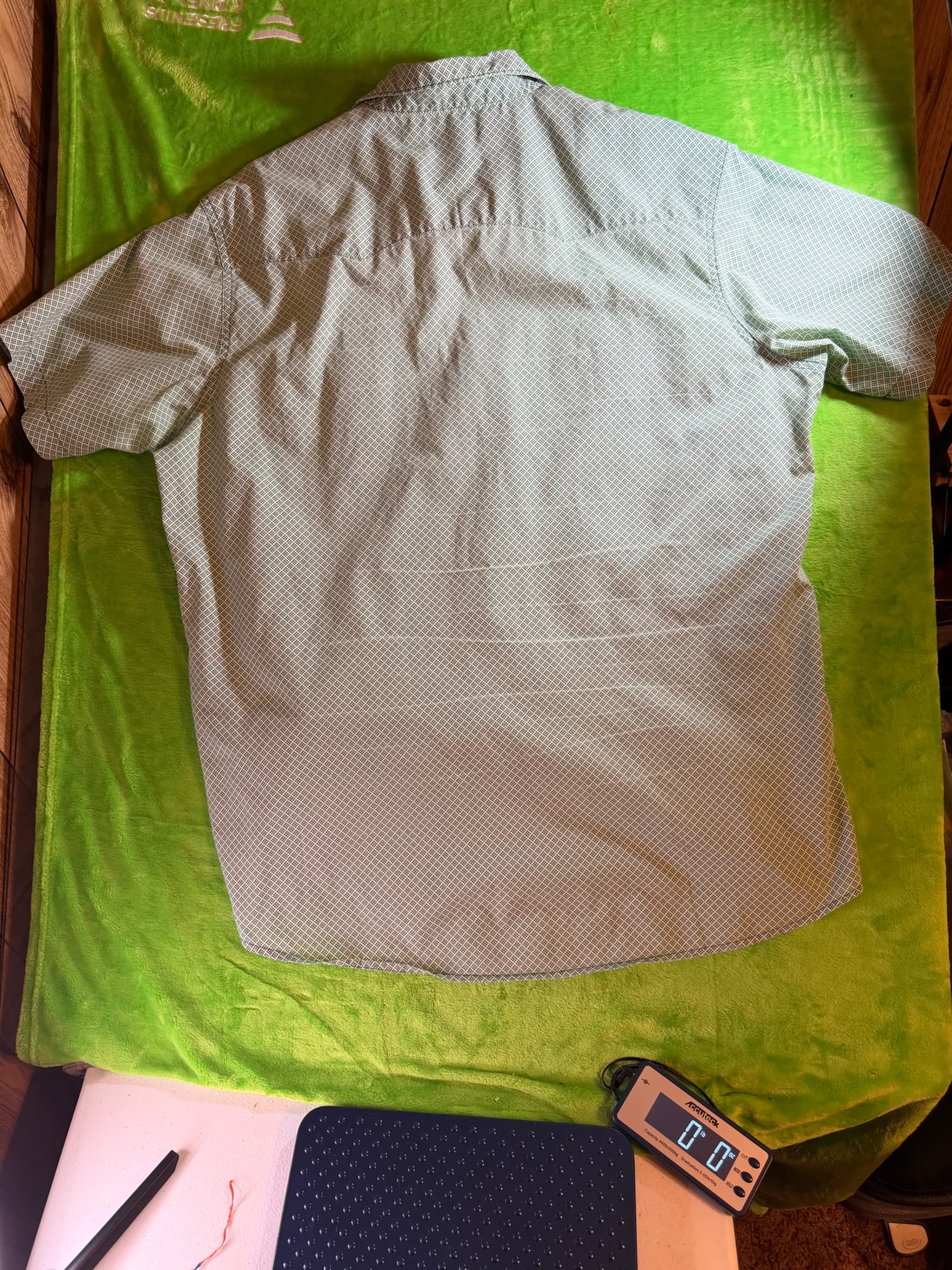 Wrangler Wrancher Green Pearl Snap Western Shirt Short Sleeve M - Thumbnail 2