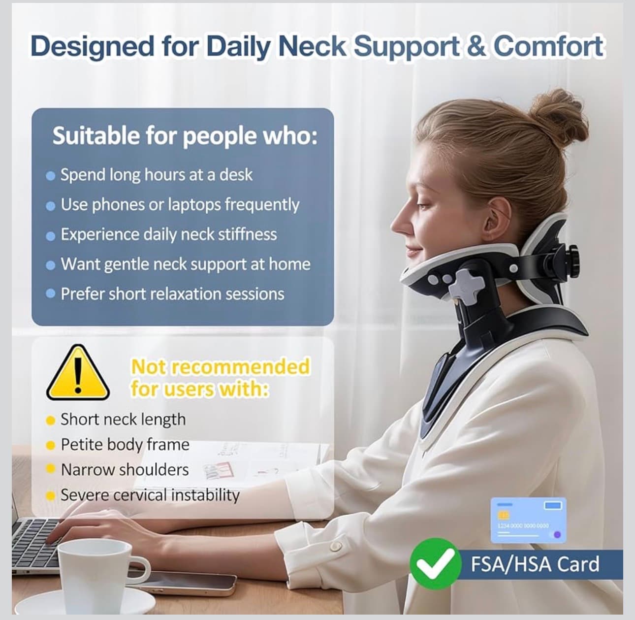 Neck Stretcher Cervical Traction, Adjustable Neck Traction Device, Neck & Shoulder Pain Relief, Neck Brace for Improved Spine Alignment, Used for Home, Office, Outdoor (Black) - Thumbnail 14
