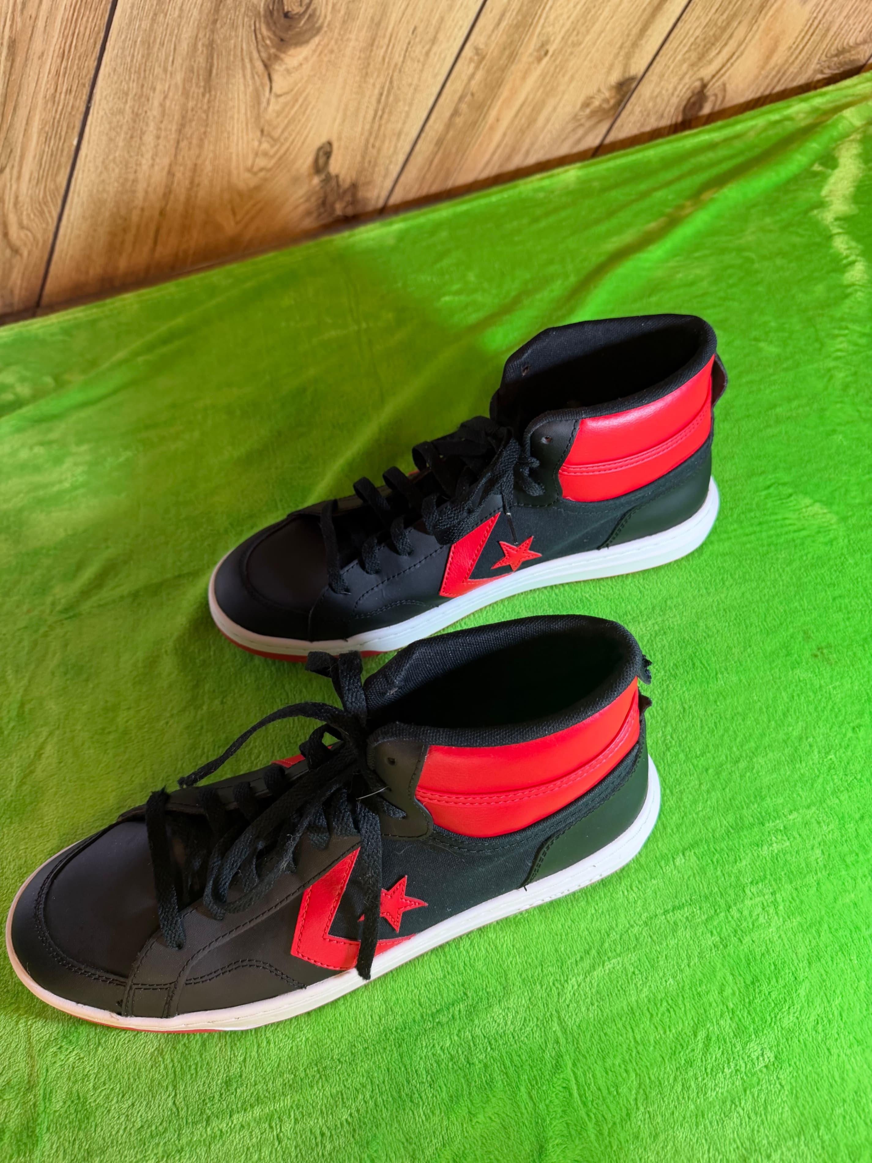 Converse Pro Leather Hi Top Mens 12 Black Red A01281C Bred Basketball Sneaker - Thumbnail 4