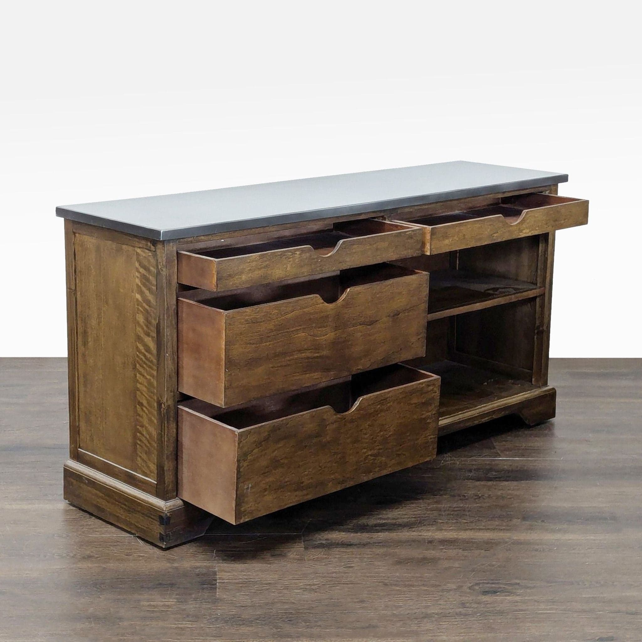 World Market Wood and Metal Media Console - Thumbnail 2