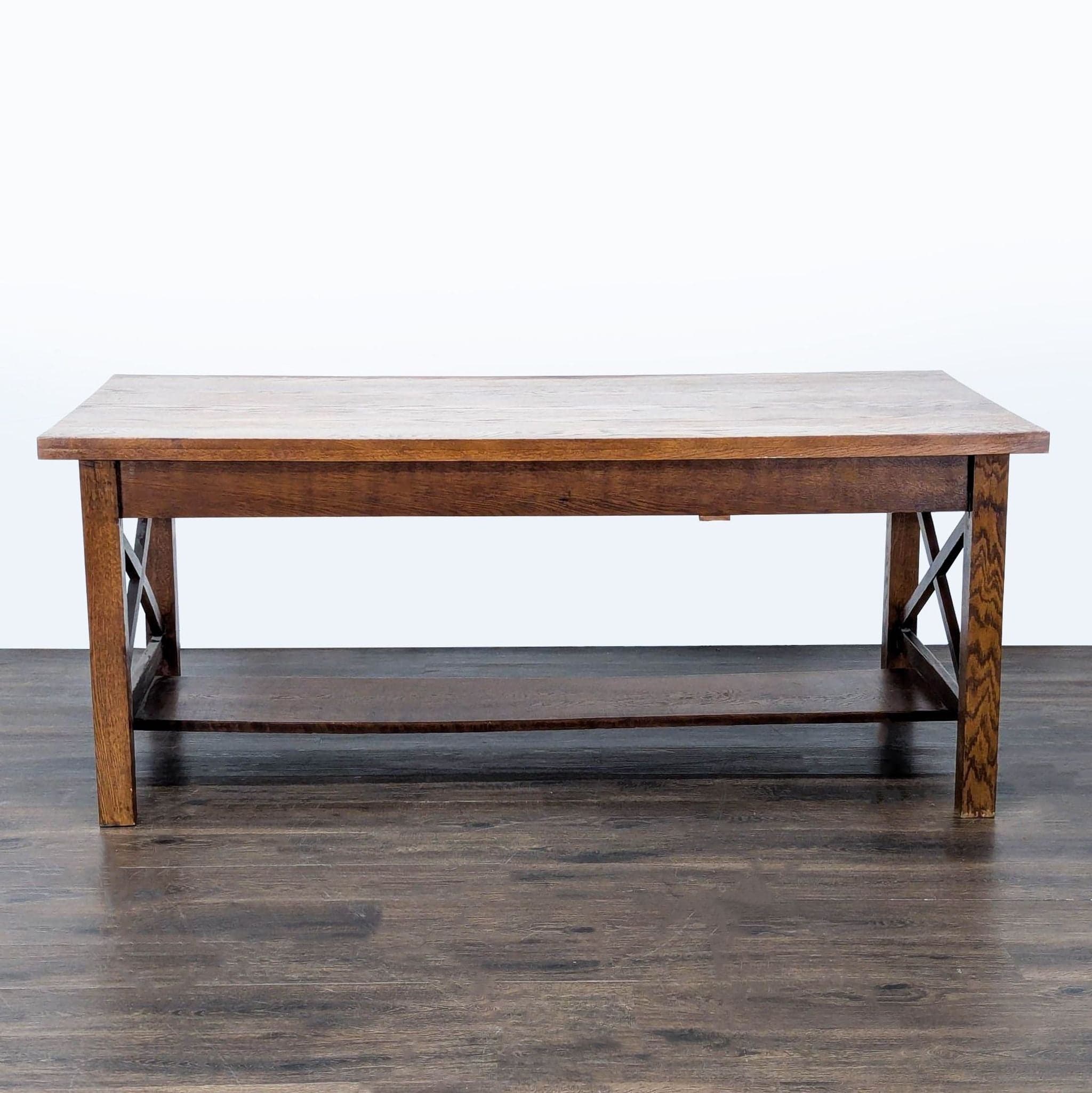 One Drawer Oak Dining Table - Thumbnail 5