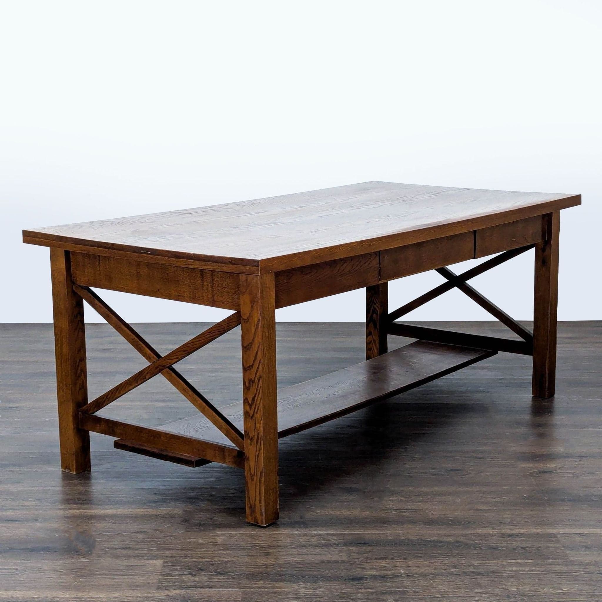 One Drawer Oak Dining Table - Thumbnail 2