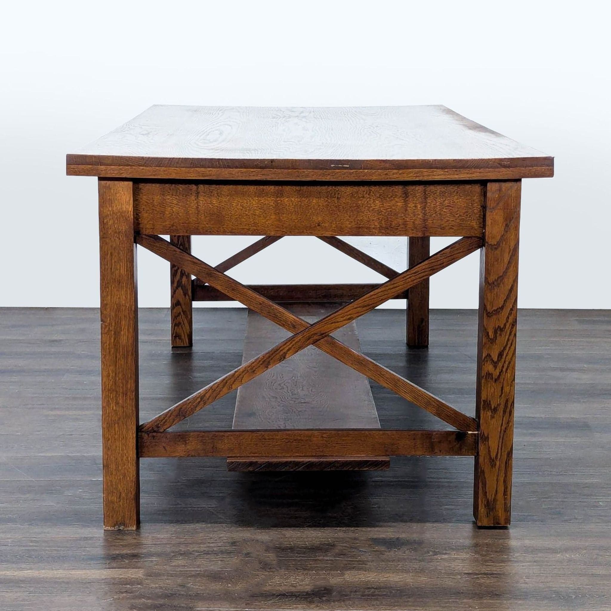 One Drawer Oak Dining Table - Thumbnail 4