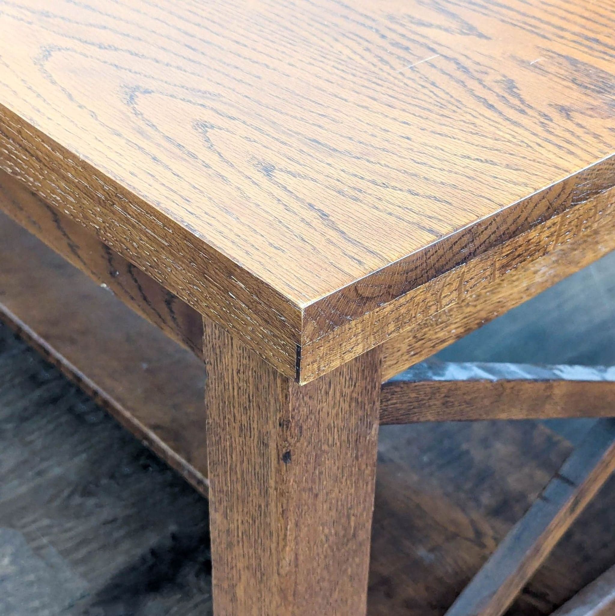 One Drawer Oak Dining Table - Thumbnail 7