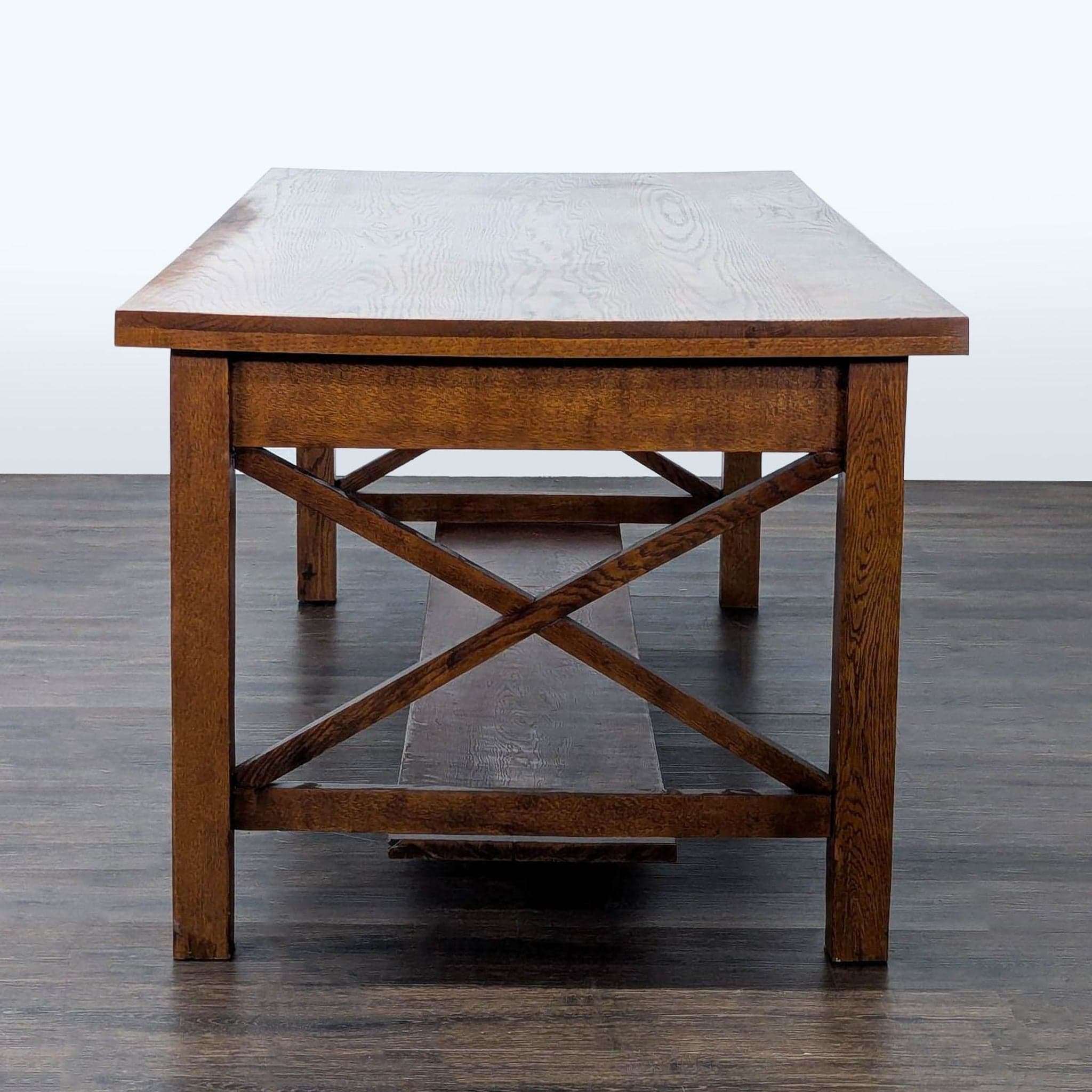 One Drawer Oak Dining Table - Thumbnail 6
