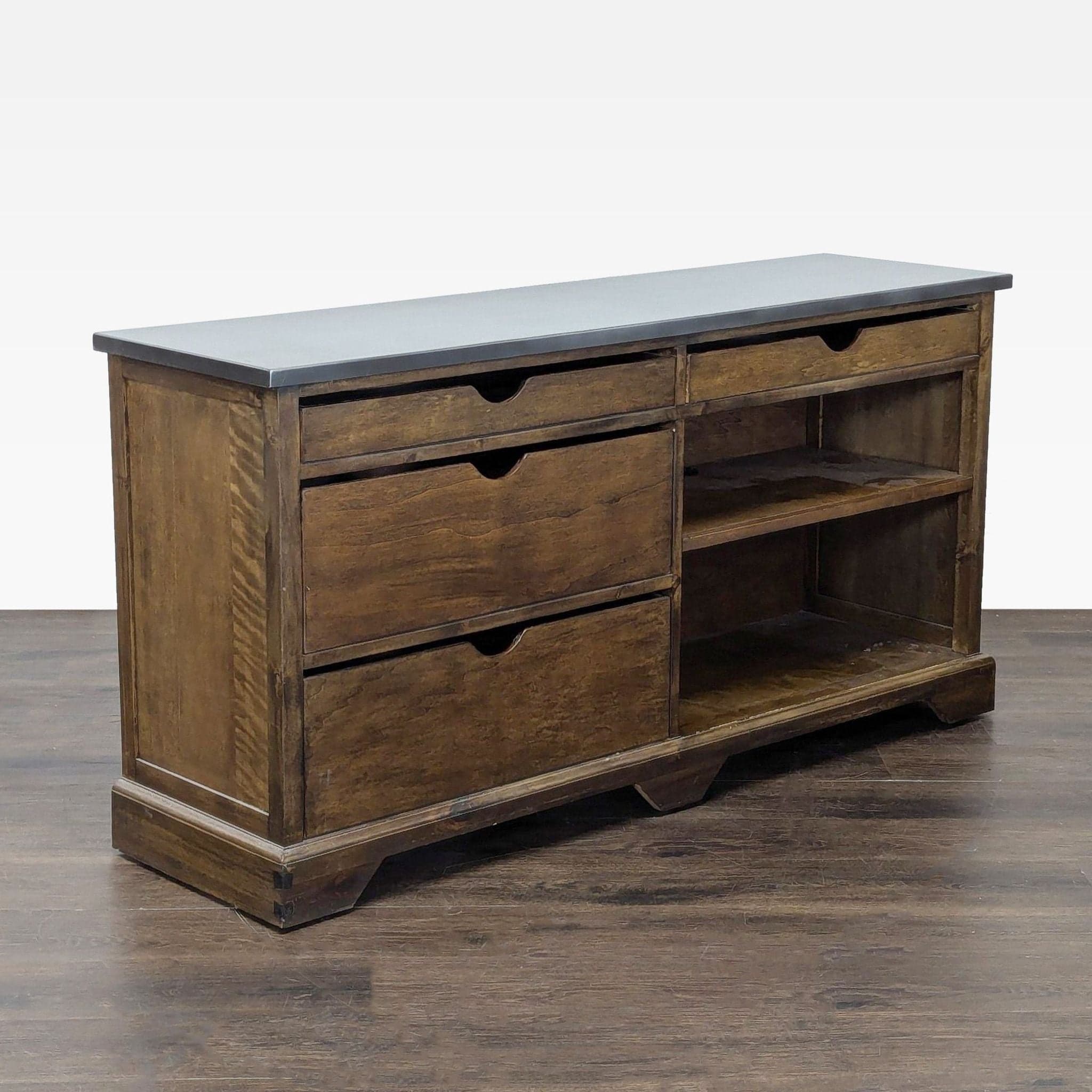 World Market Wood and Metal Media Console - Thumbnail 8