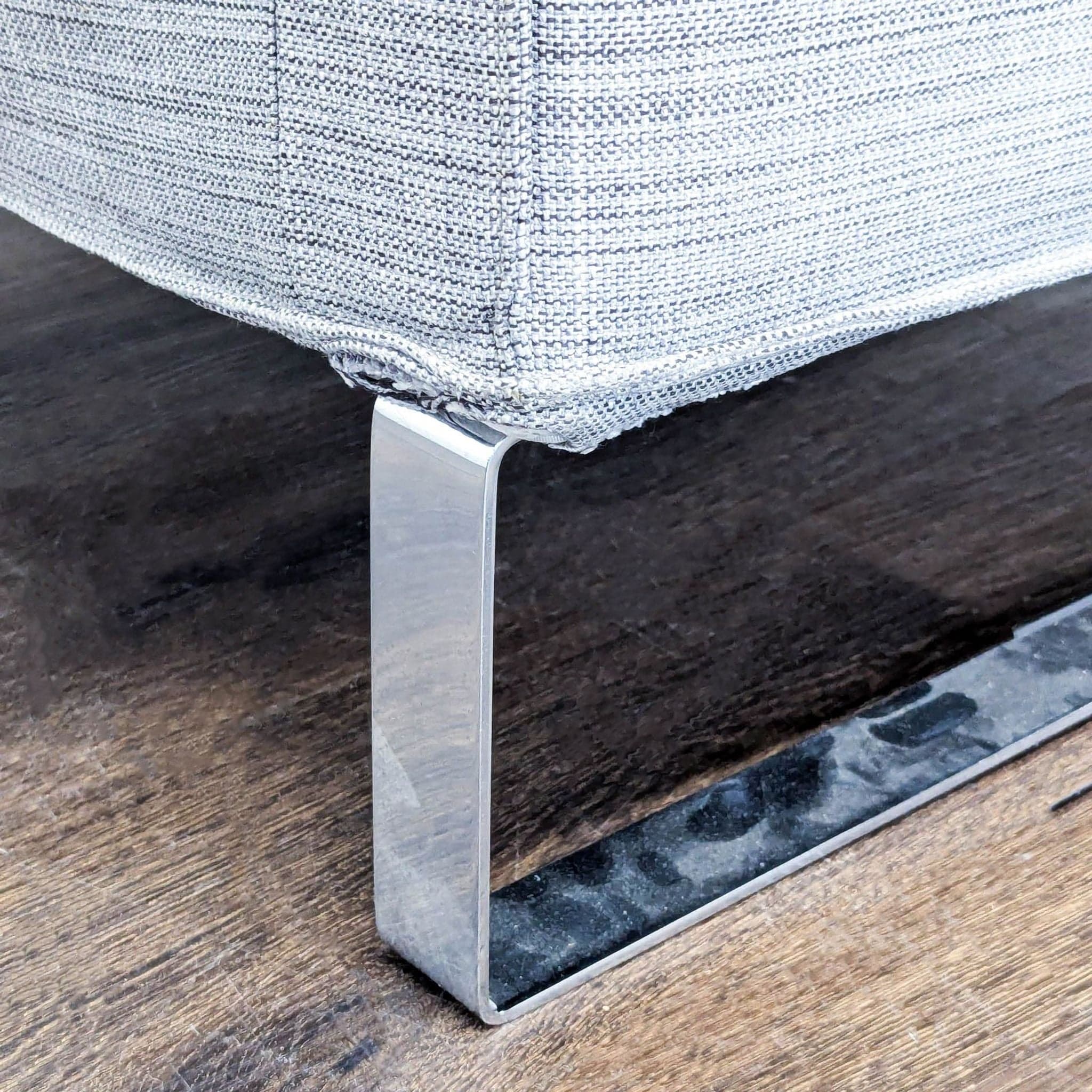 Ikea Lounge Chair with Metal Legs - Modern Gray Fabric - Thumbnail 7