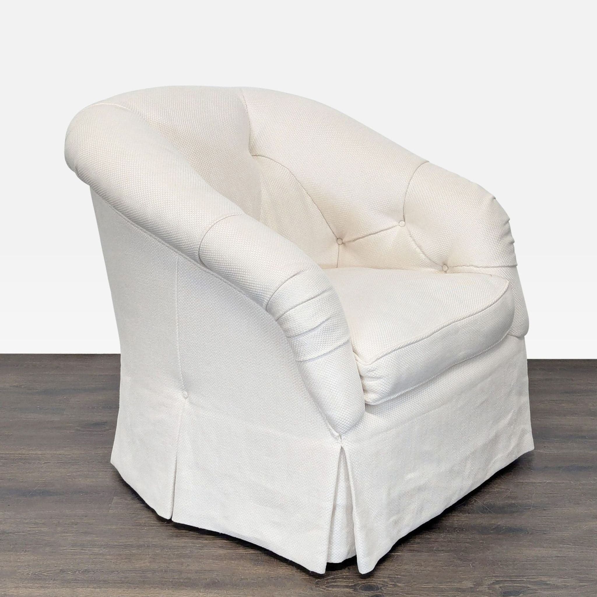 Marco San Francisco Swivel Lounge Chair with Tufted Back and Skirted Base - Thumbnail 2