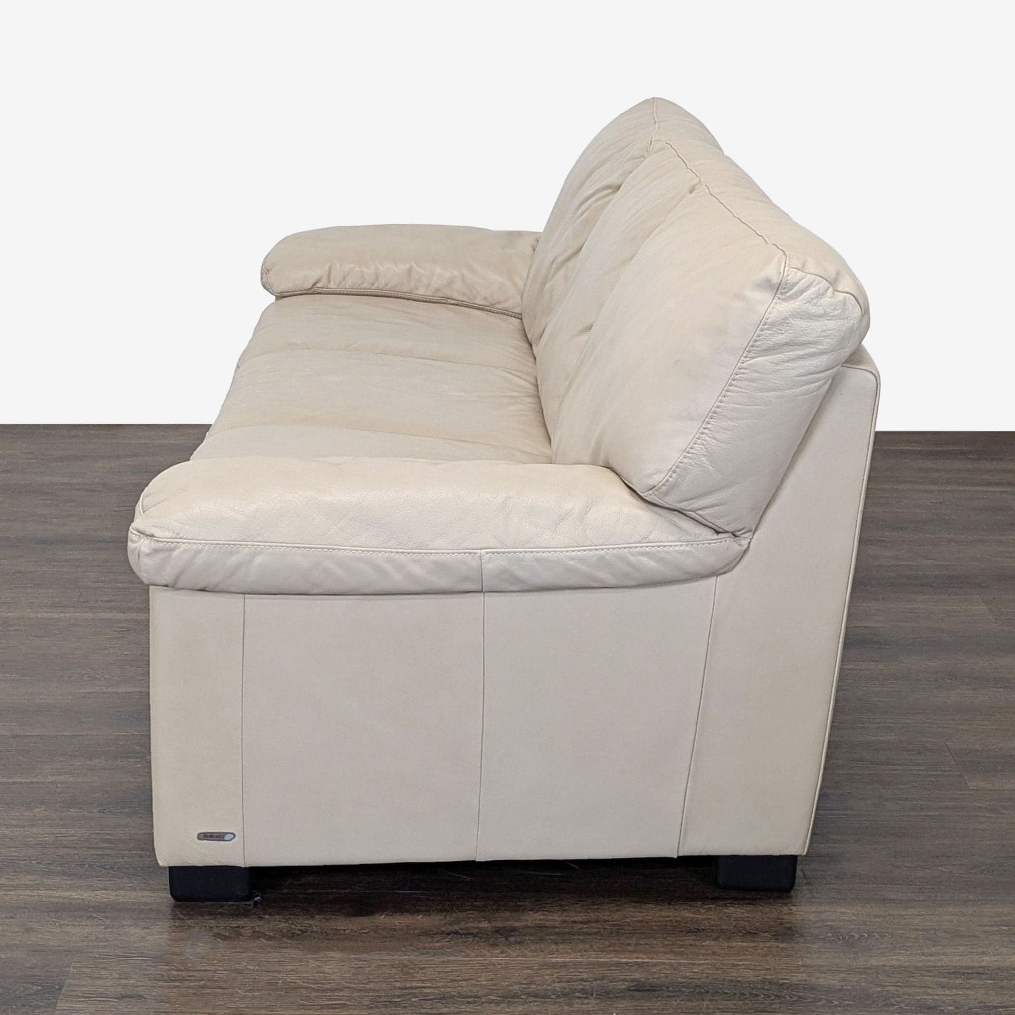 Italsofa 3-Seat Sofa in Beige Leather - Thumbnail 7