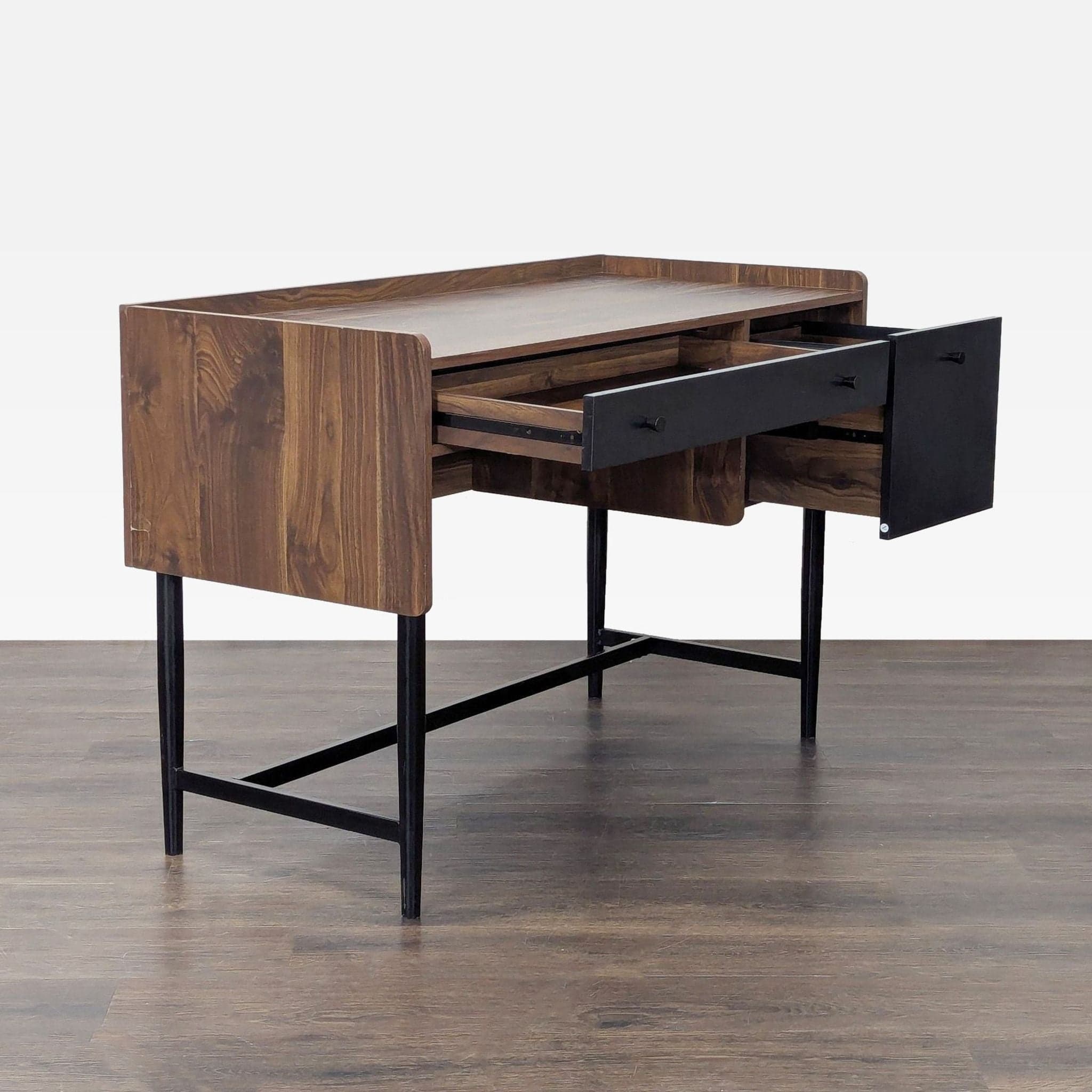 Sauder Modern Two-Tone Desk with Drawer and Cabinet Storage - Thumbnail 2