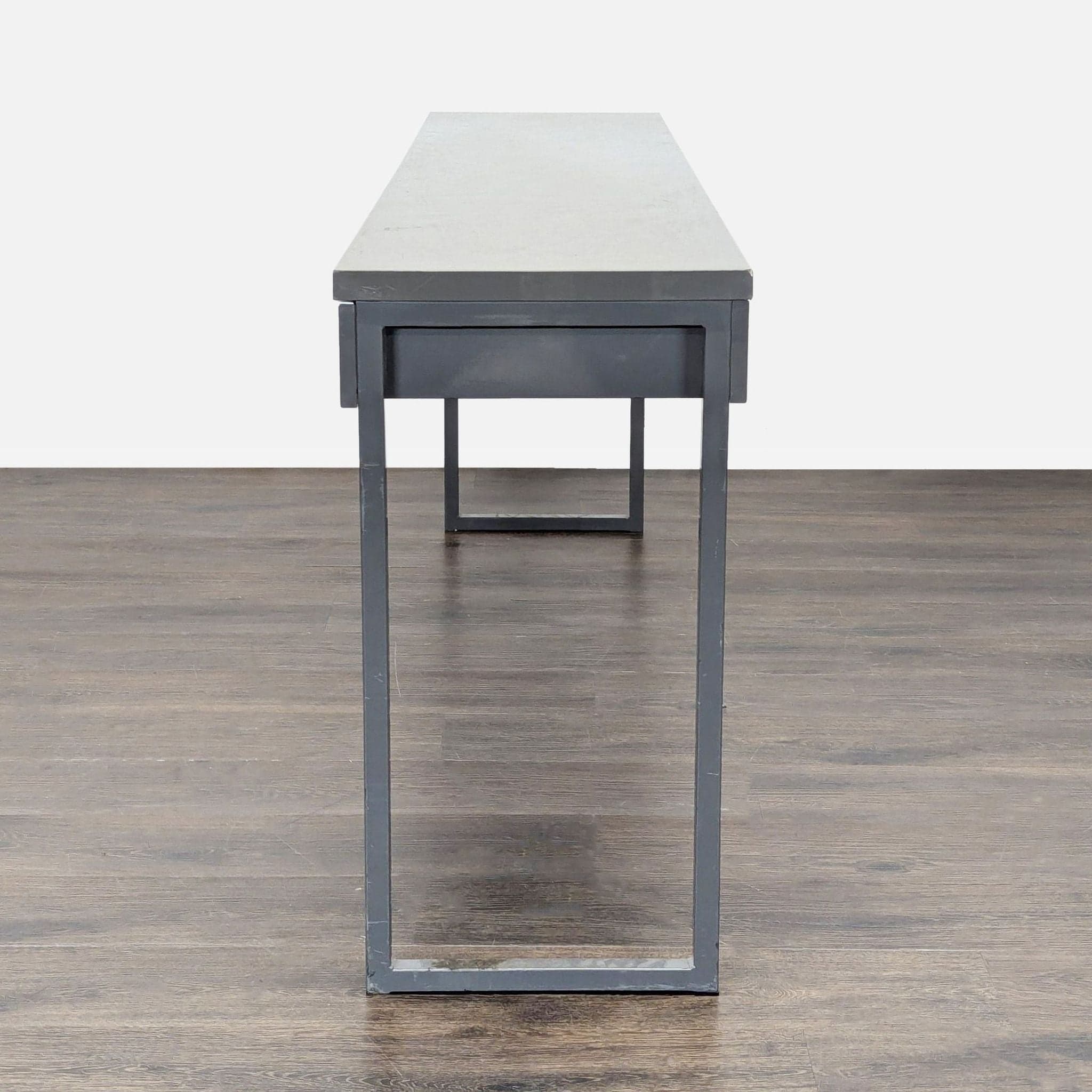 Ikea Bestå Modern Gray Desk with Metal Frame and Dual Drawers - Thumbnail 4