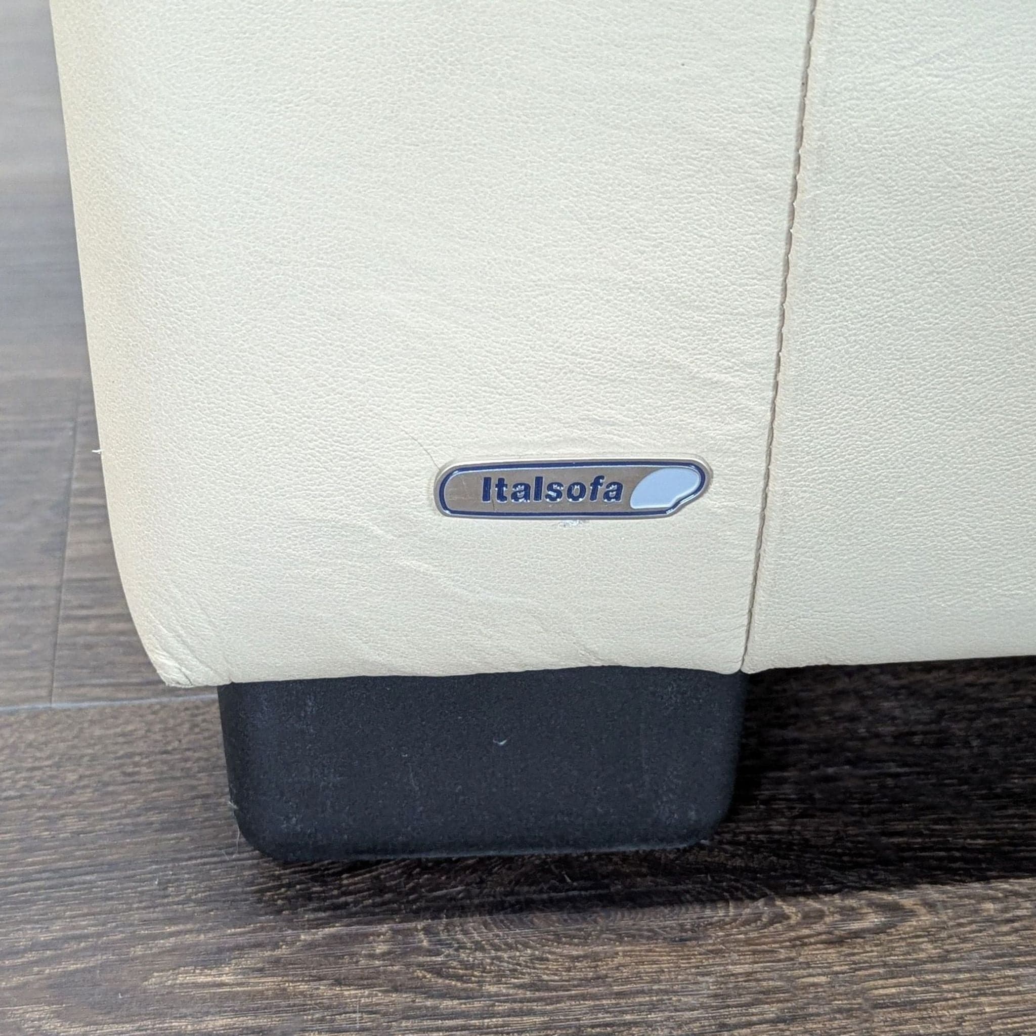 Italsofa 3-Seat Sofa in Beige Leather - Thumbnail 5