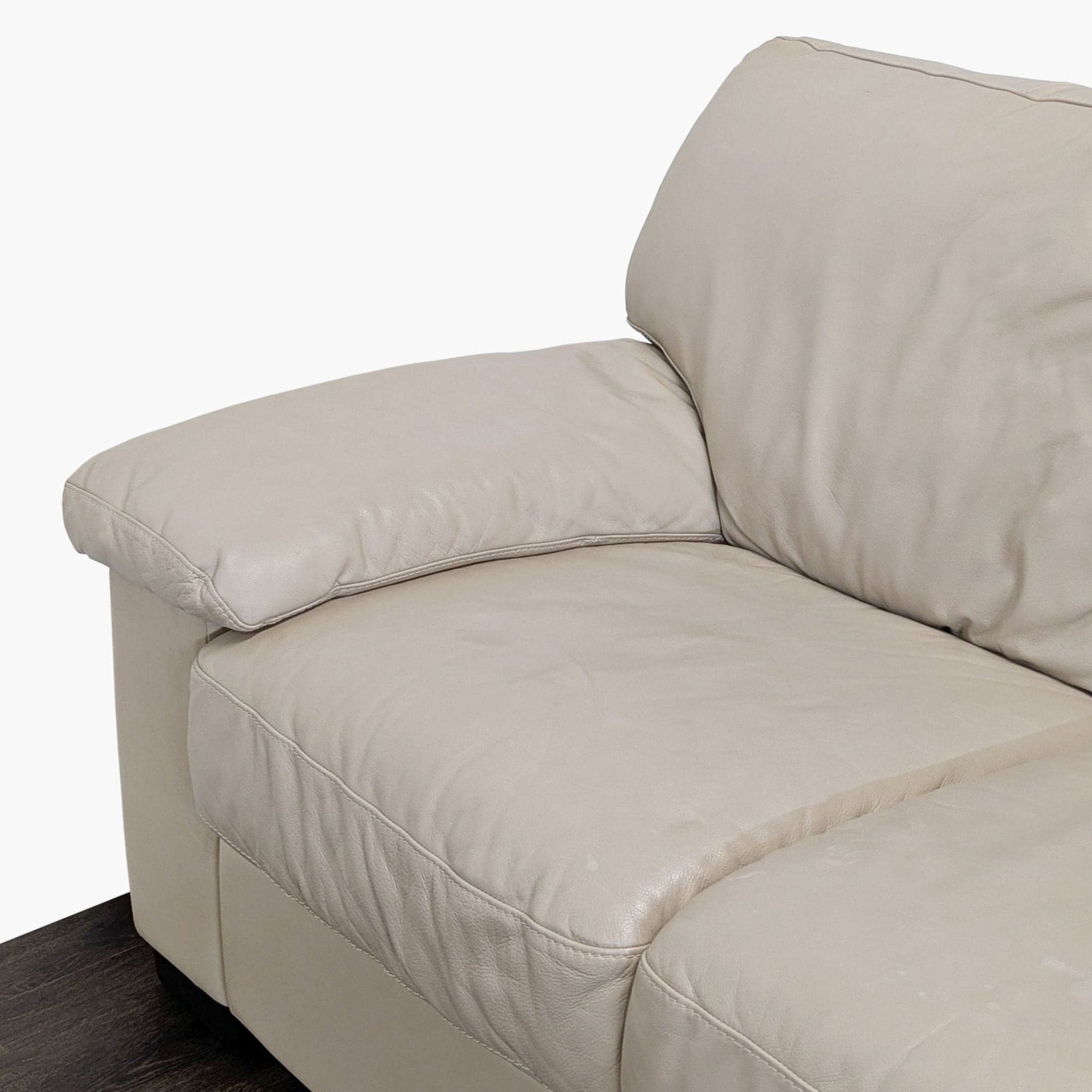 Italsofa 3-Seat Sofa in Beige Leather - Thumbnail 3