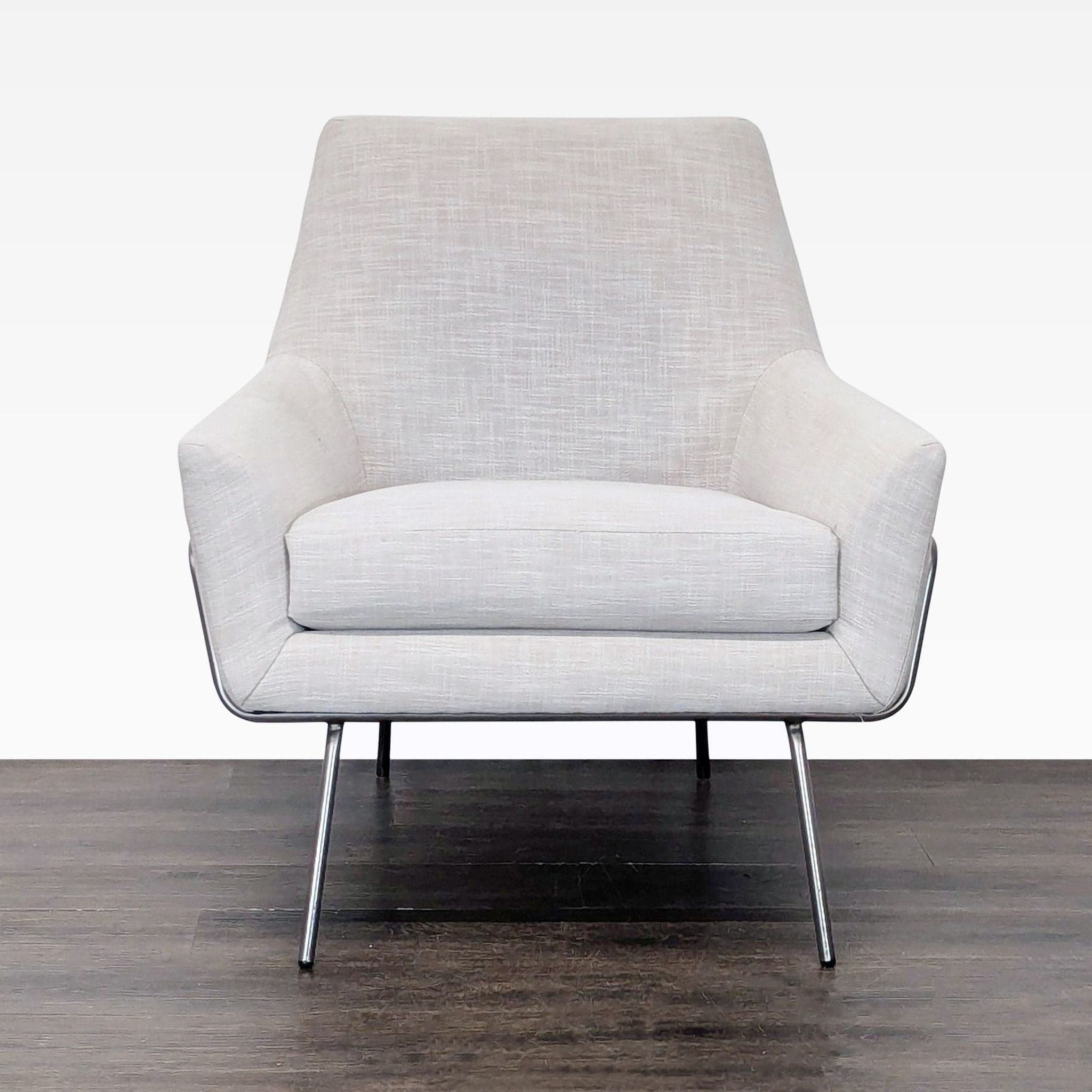 West Elm Contemporary Lounge Accent Chair in Oatmeal Upholstery