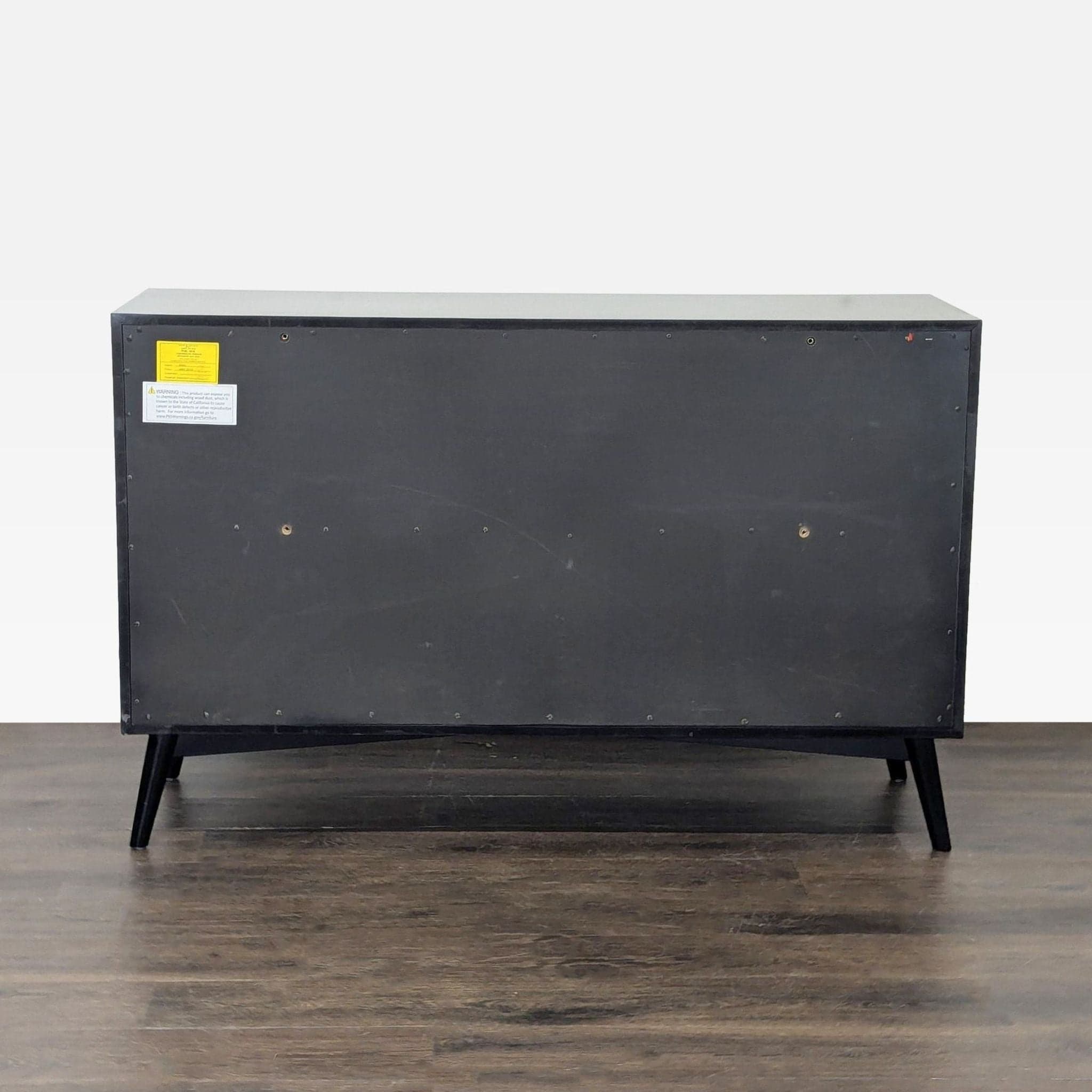 Living Spaces Modern Black 6-Drawer Dresser with Metal Handles - Thumbnail 3