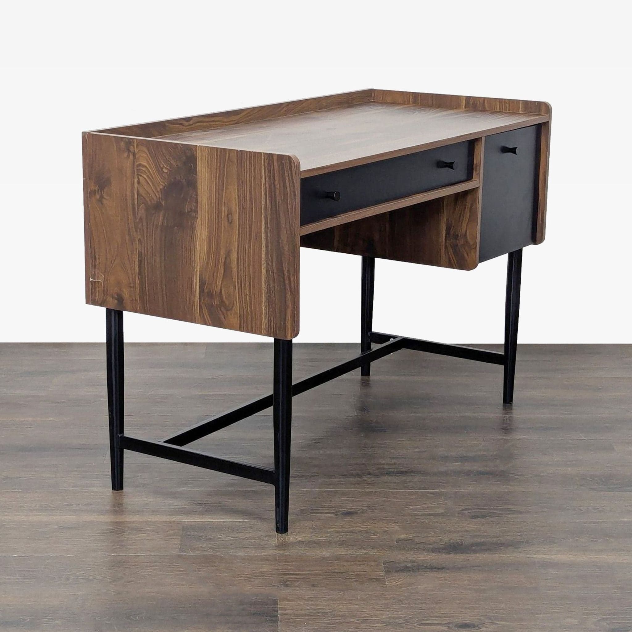 Sauder Modern Two-Tone Desk with Drawer and Cabinet Storage - Thumbnail 6