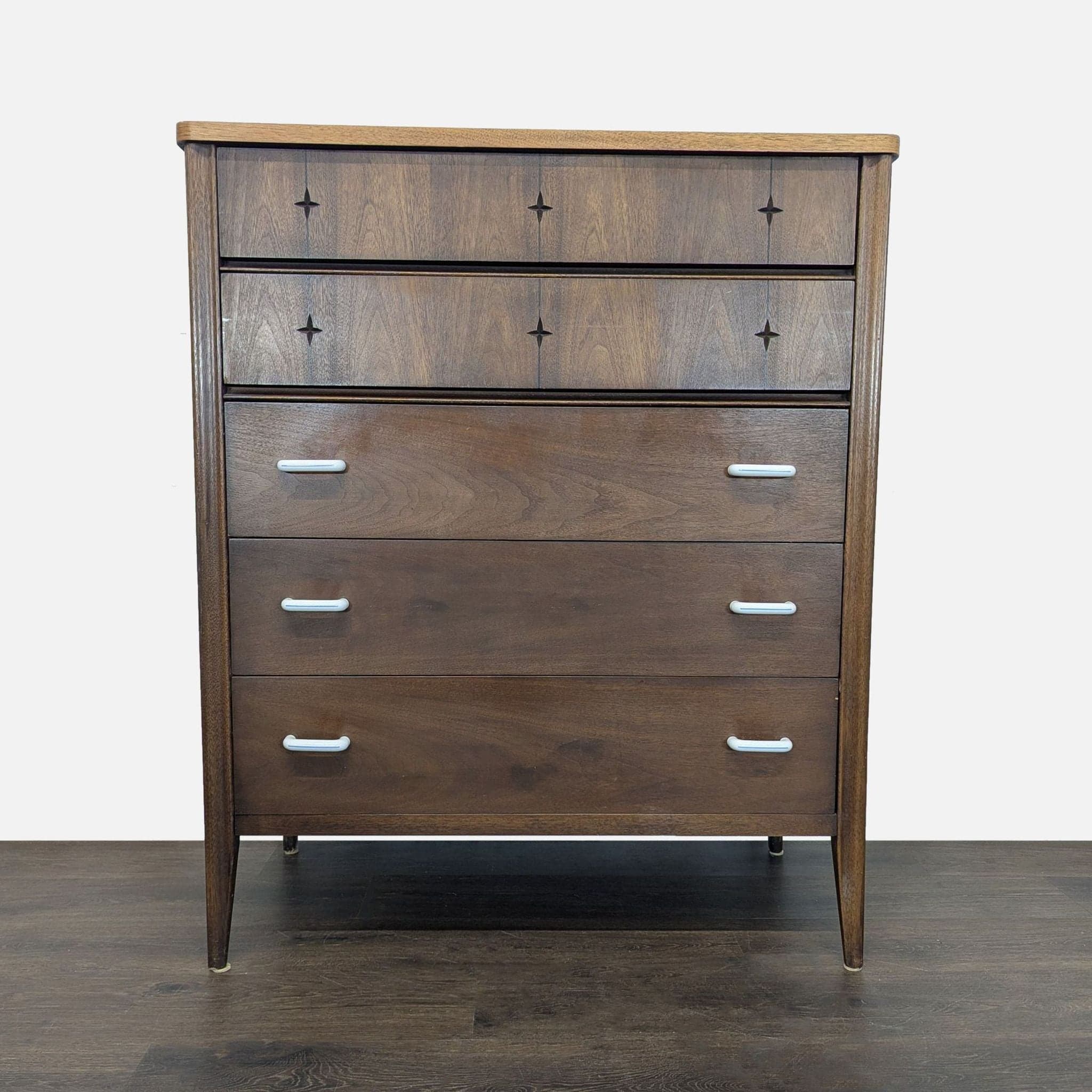 Vintage 1960’s Broyhill Mid-Century Modern Tall Dresser with 5 Drawers