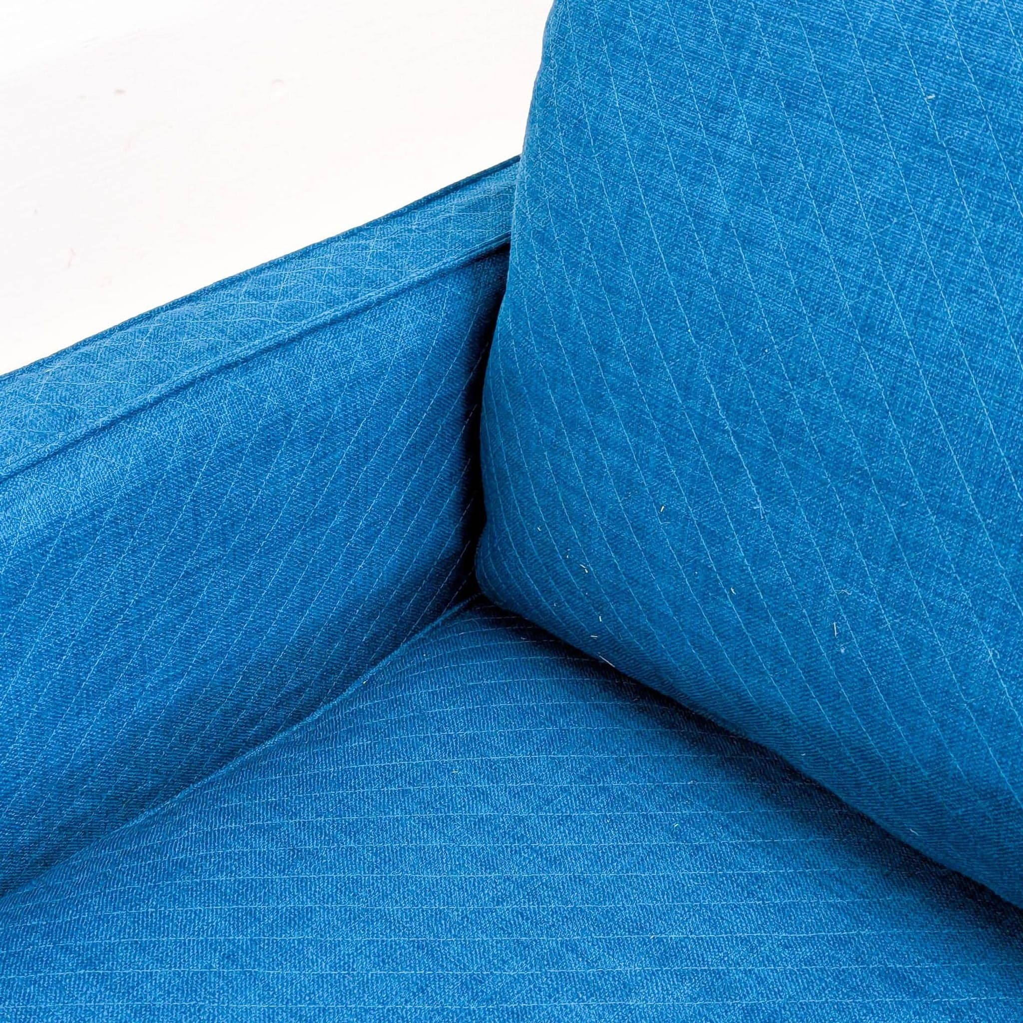 Ikea Modern Blue Lounge Chair with Metal Legs - Thumbnail 6