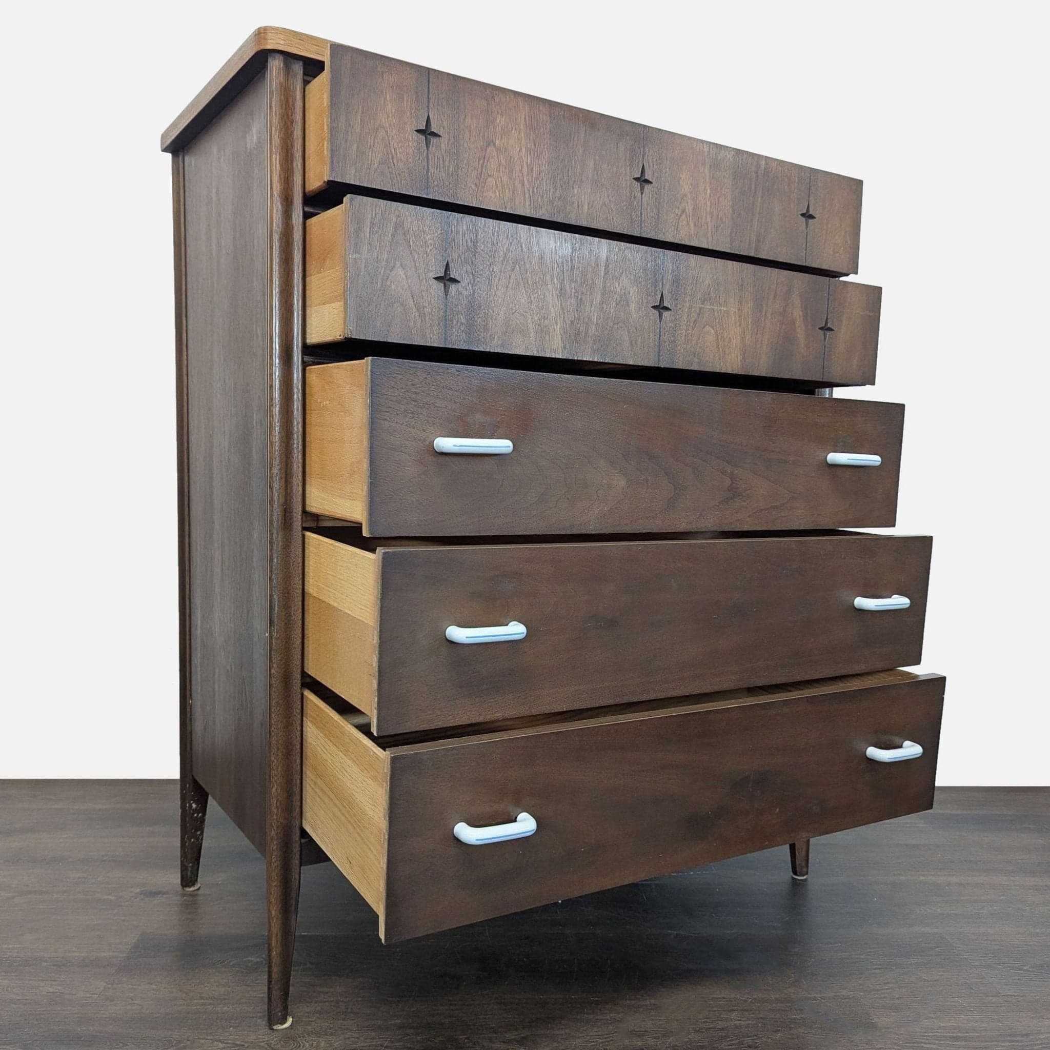 Vintage 1960’s Broyhill Mid-Century Modern Tall Dresser with 5 Drawers - Thumbnail 2
