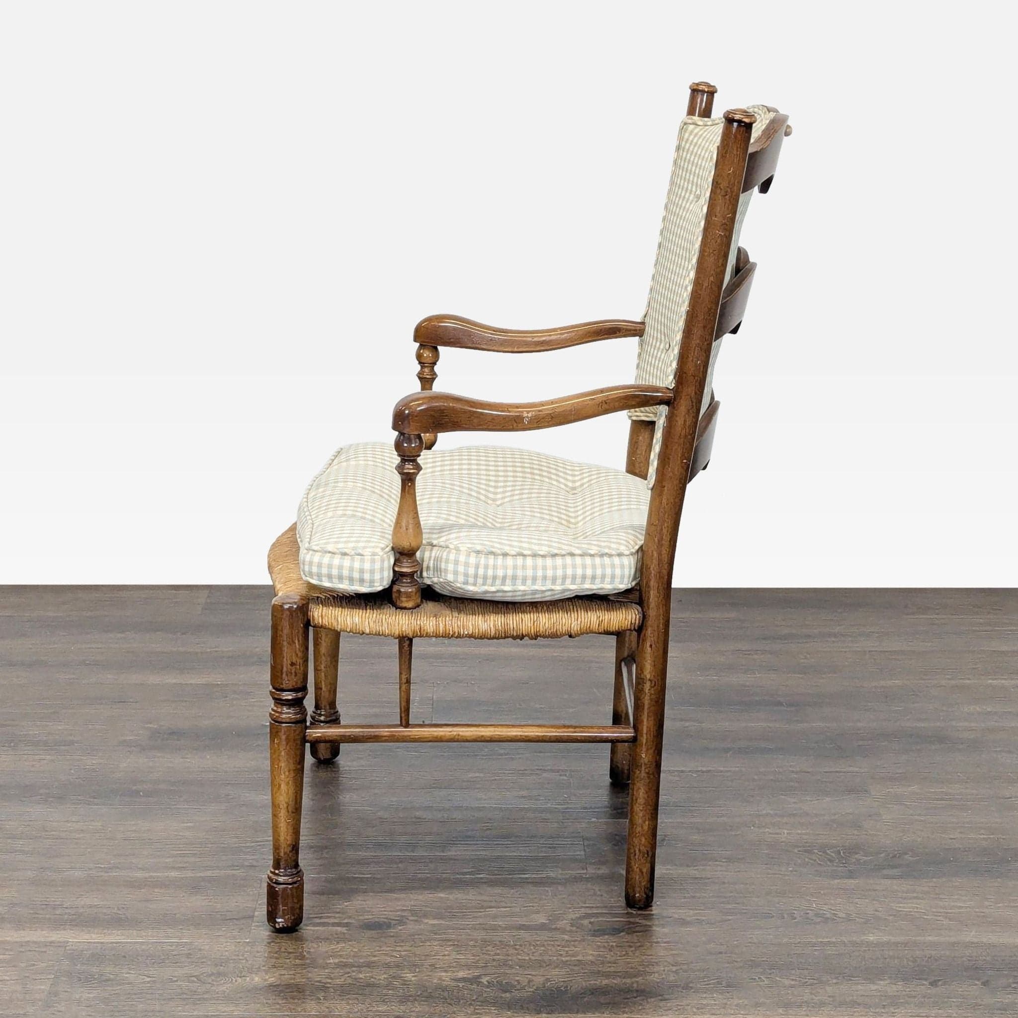 Ladderback Dining Armchair with Rush Seat - Thumbnail 3