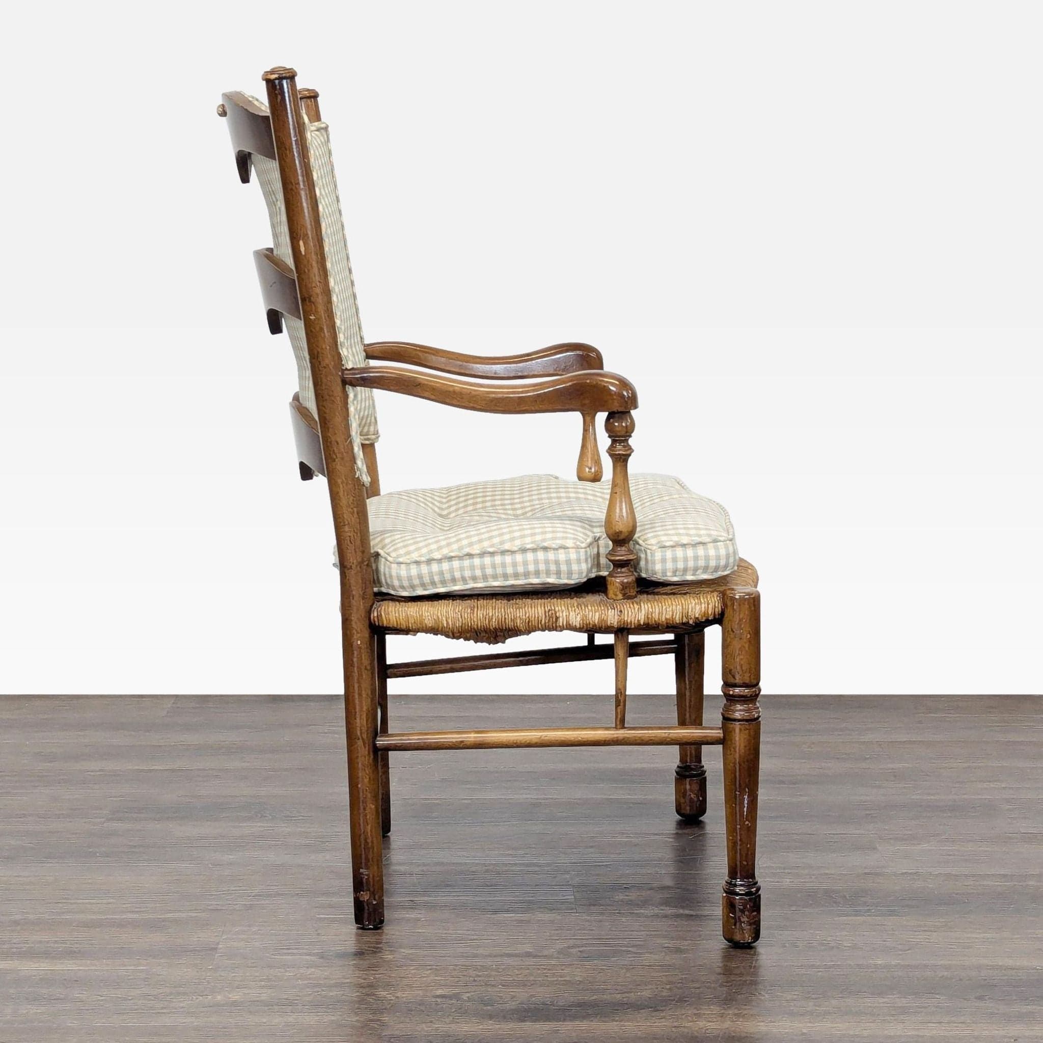 Ladderback Dining Armchair with Rush Seat - Thumbnail 8