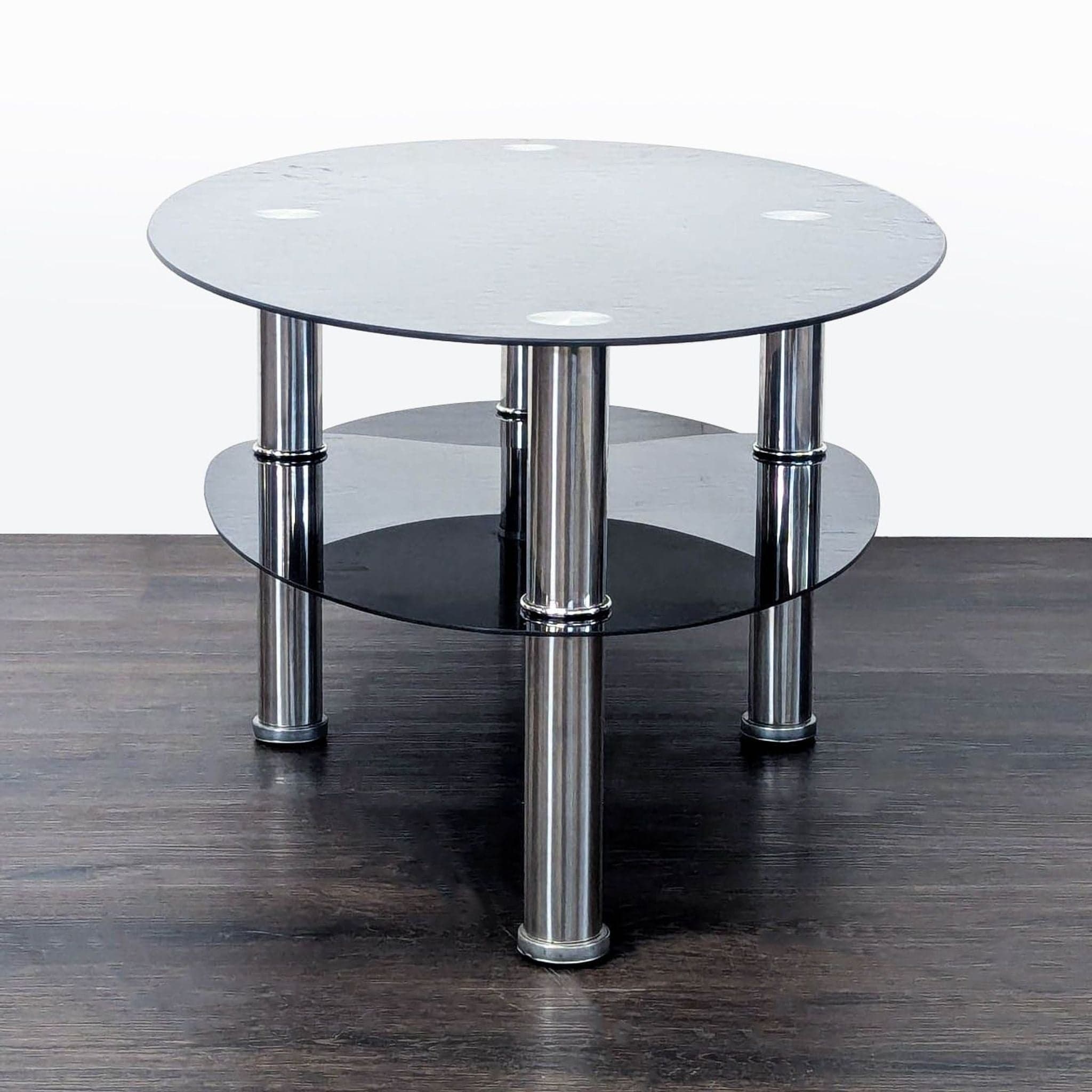 Three Tier Glass and Metal Coffee Table - Thumbnail 3