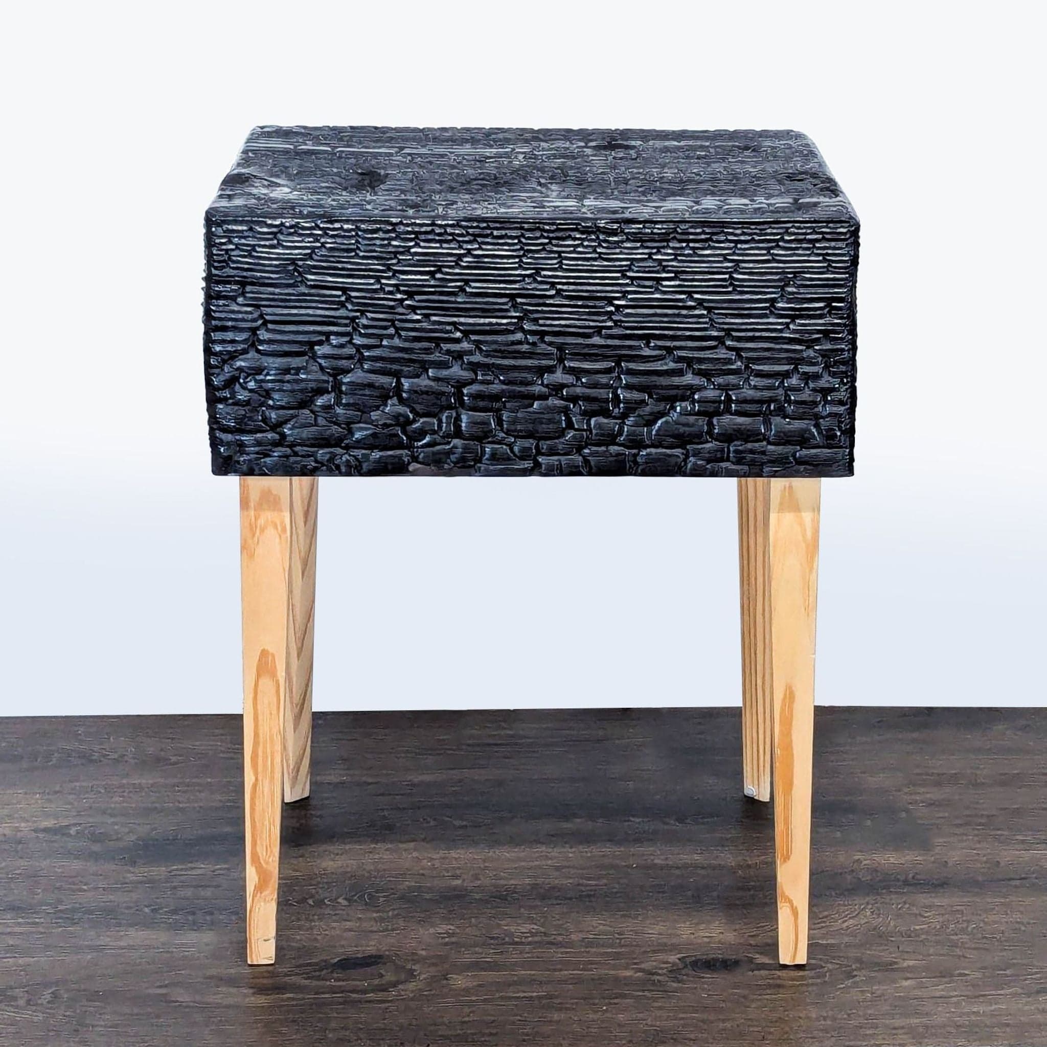 Charred Geometric "Commode" Nightstand - Thumbnail 5